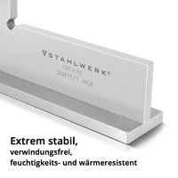 STAHLWERK Anschlagwinkel 90° 100 x 70 mm DIN 875/1 aus rostfreiem Edelstahl STAHLWERK Anschlagwinkel 90° 100 x 70 mm DIN 875/1 aus rostfreiem Edelstahl