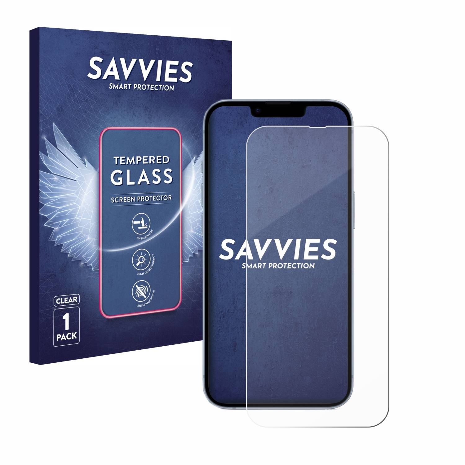 Savvies Clear Schutzglas für Apple iPhone 14
