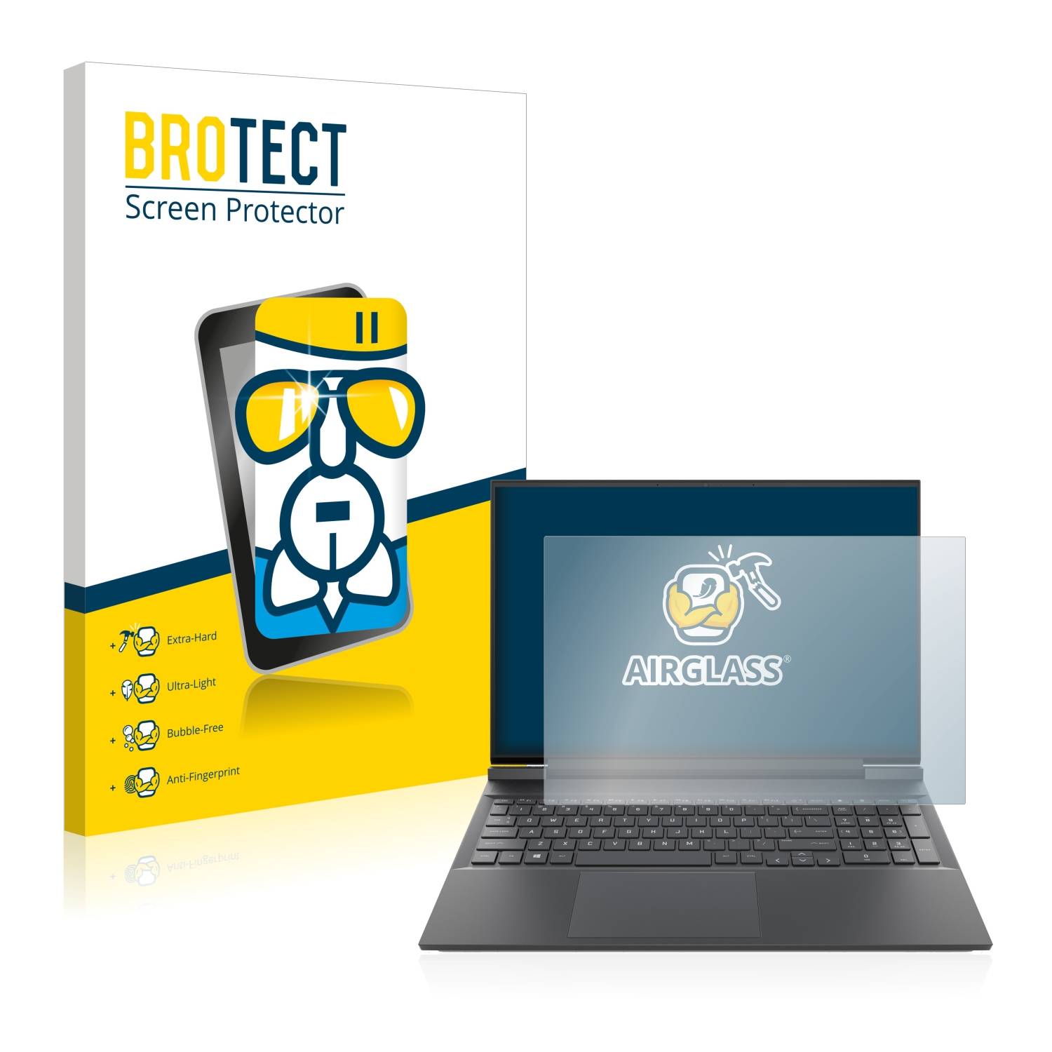 BROTECT AirGlass Flexible Schutz Glas Folie für HP Victus 16-e0025no Klar Transparent