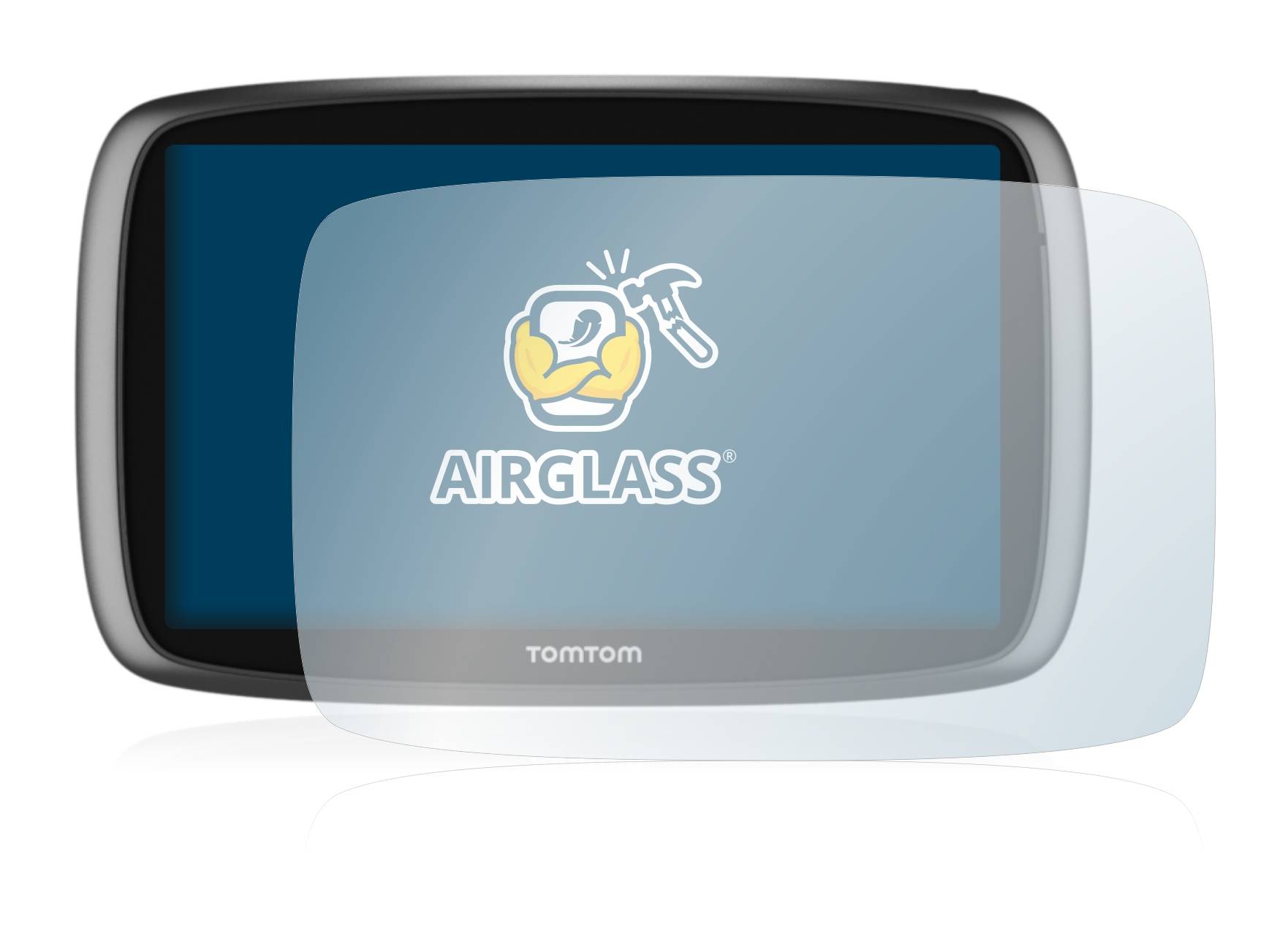 BROTECT AirGlass Flexible Schutz Glas Folie für TomTom GO 5100 Klar Transparent