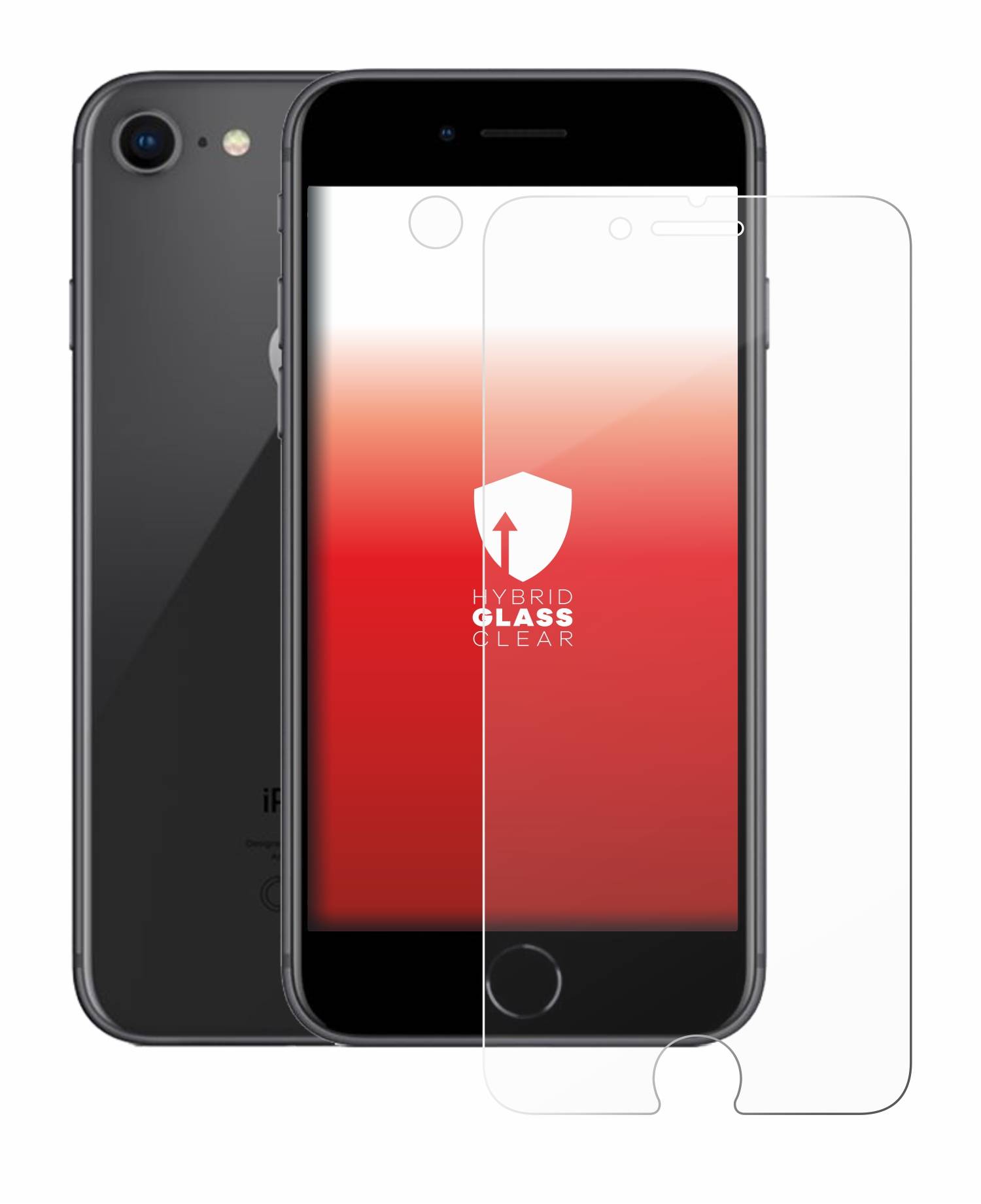 upscreen Hybrid Glas Schutz-Folie für Apple iPhone 8 (Display+Kamera)