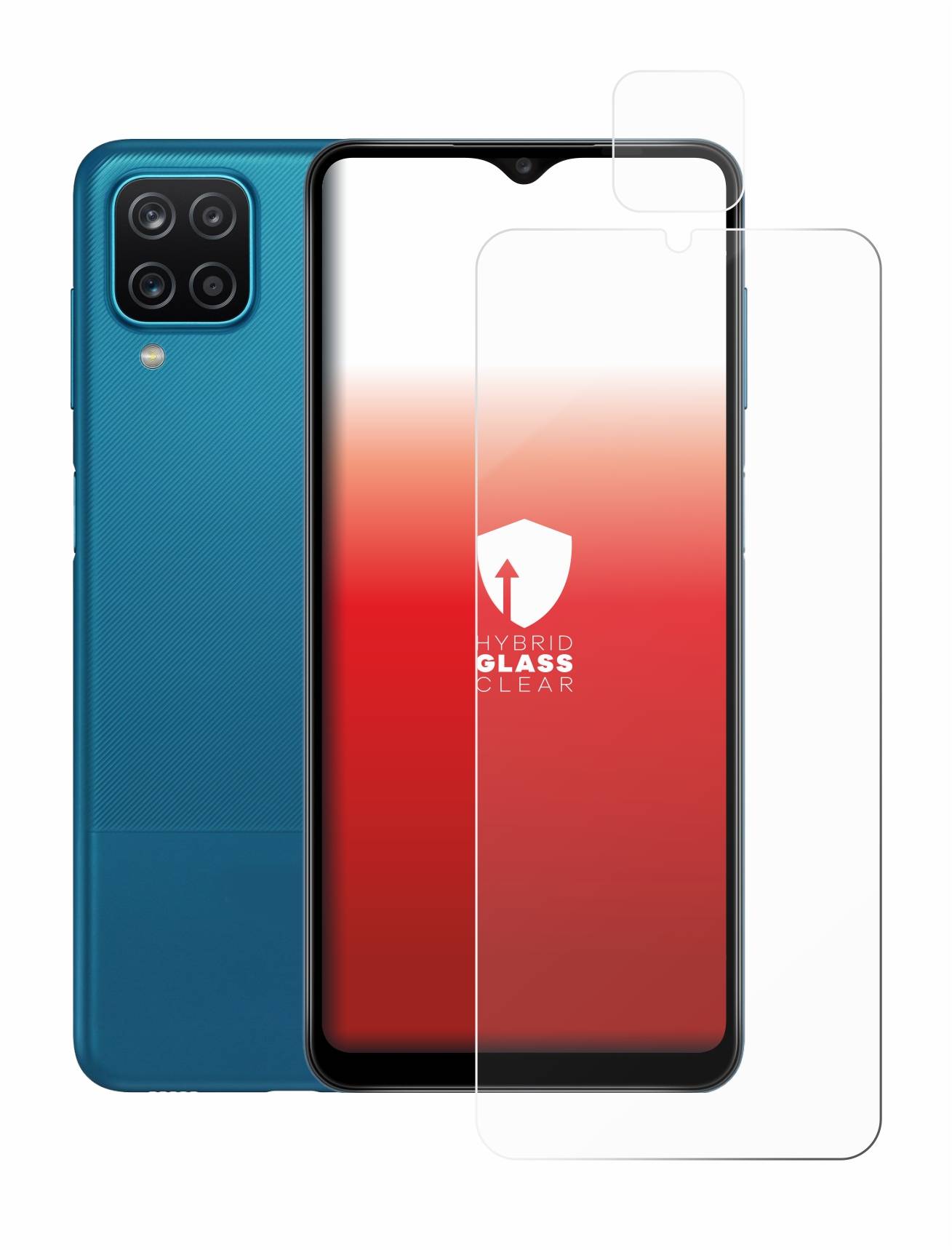 upscreen Hybrid Glas Schutz-Folie für Samsung Galaxy A12 (Display+Kamera)