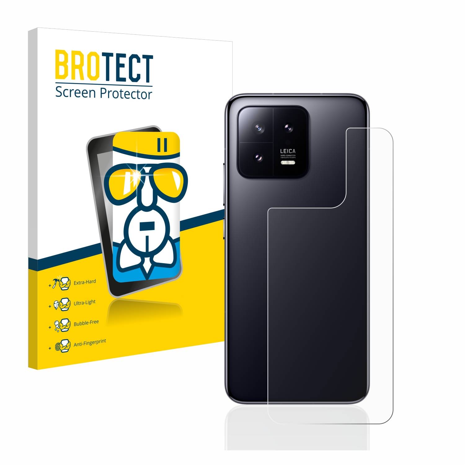 BROTECT AirGlass Glas Schutz-Folie für Xiaomi 13 (Rückseite) - Schutzglas