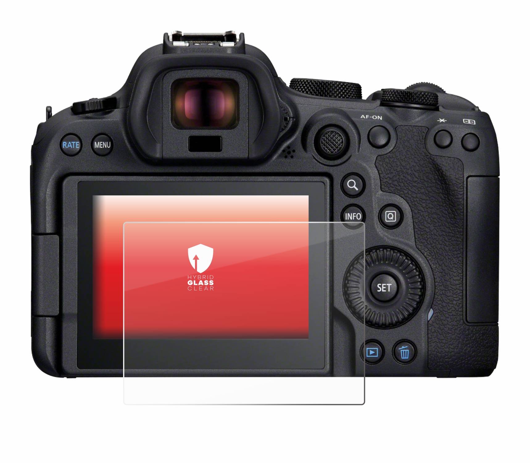 upscreen Flexible Schutz Glas Folie für Canon EOS R6 Mark II Schutzglas 9H Hybridglas Klar