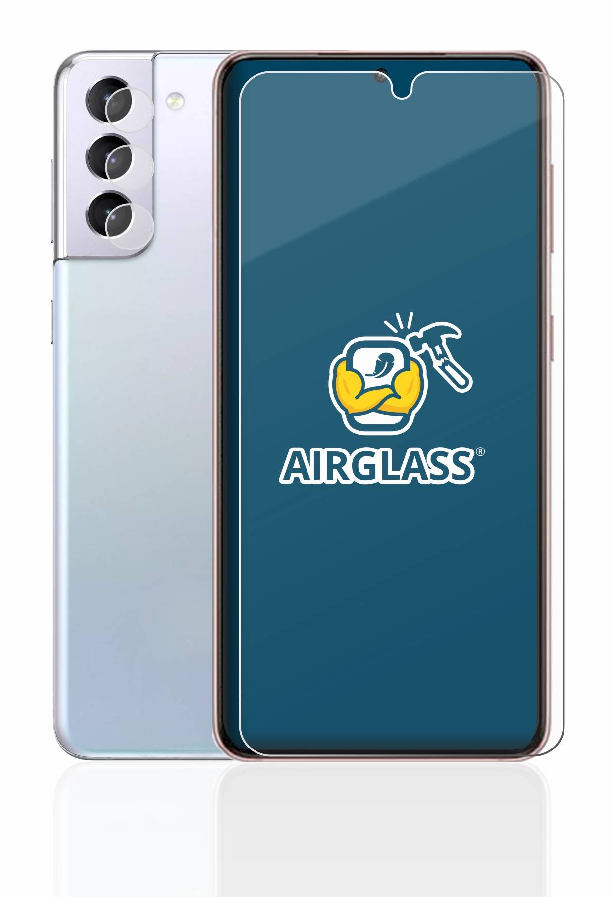 BROTECT AirGlass Glas Panzer-Folie für Samsung Galaxy S21 5G (Display+Kamera) - Schutzglas