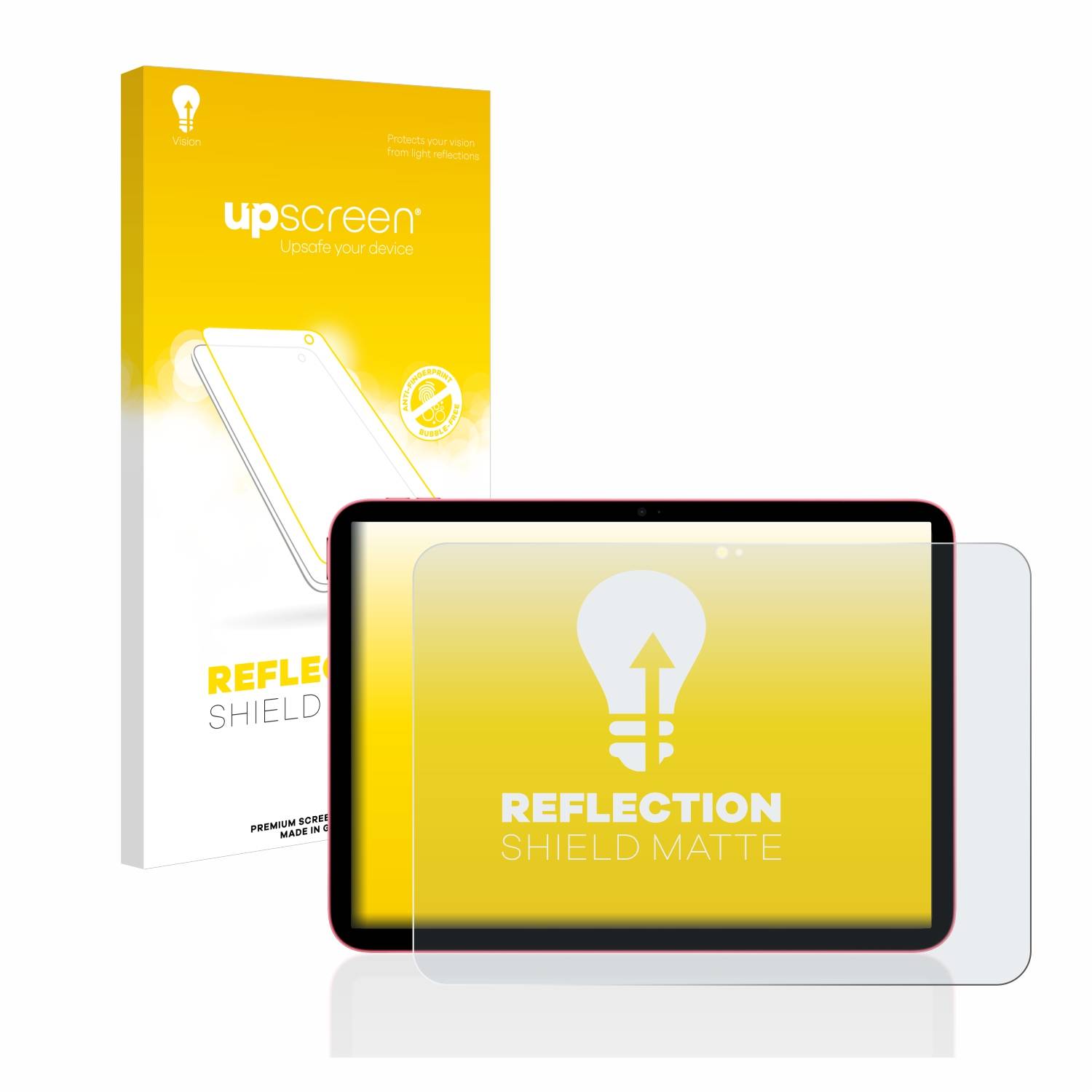 upscreen Reflection Shield Matt Schutzfolie für Apple iPad 10.9 2022 WiFi (10. Gen.)