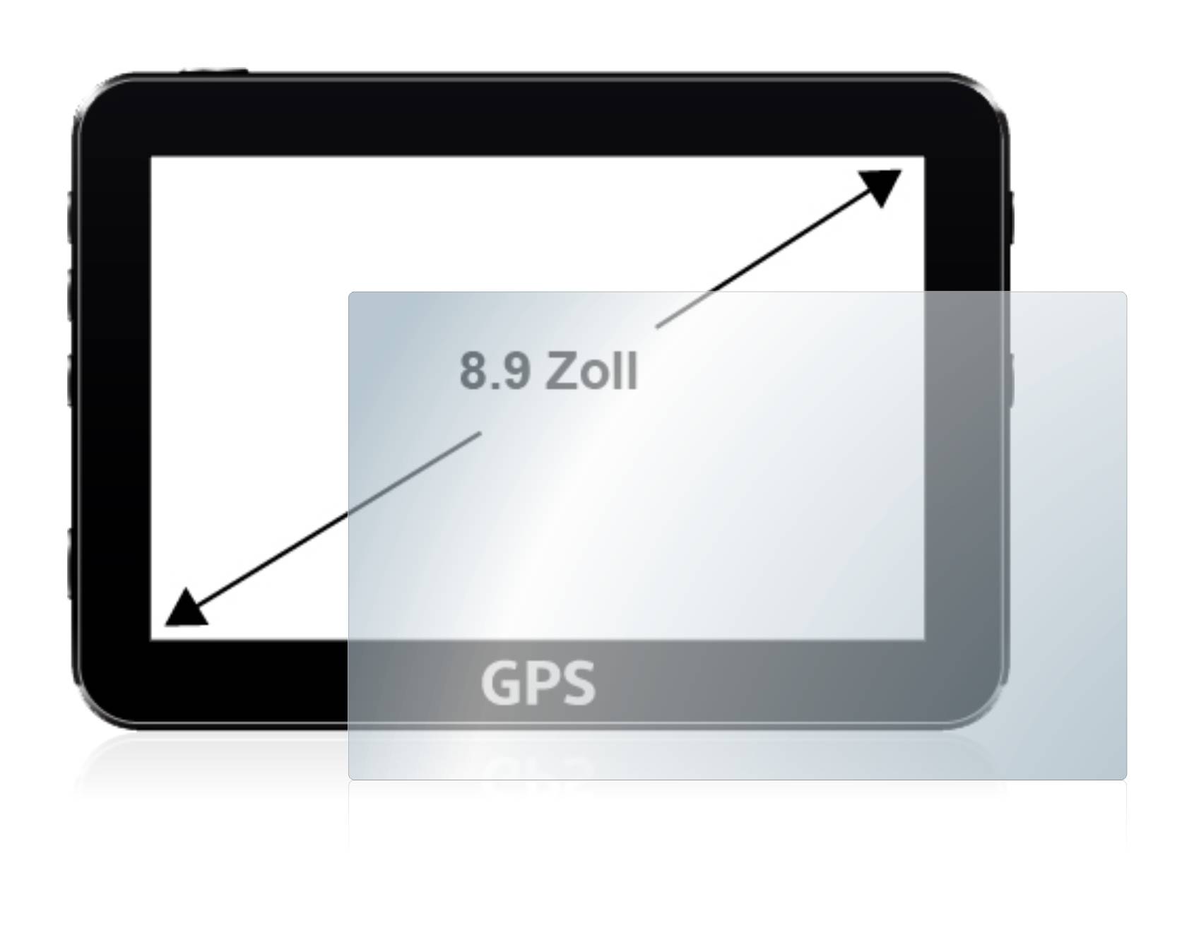 BROTECT AirGlass Matt Glas Schutz Folie für Navigation mit 8.9 Zoll Displays [196.8 mm x 110.6 mm, 16:9]