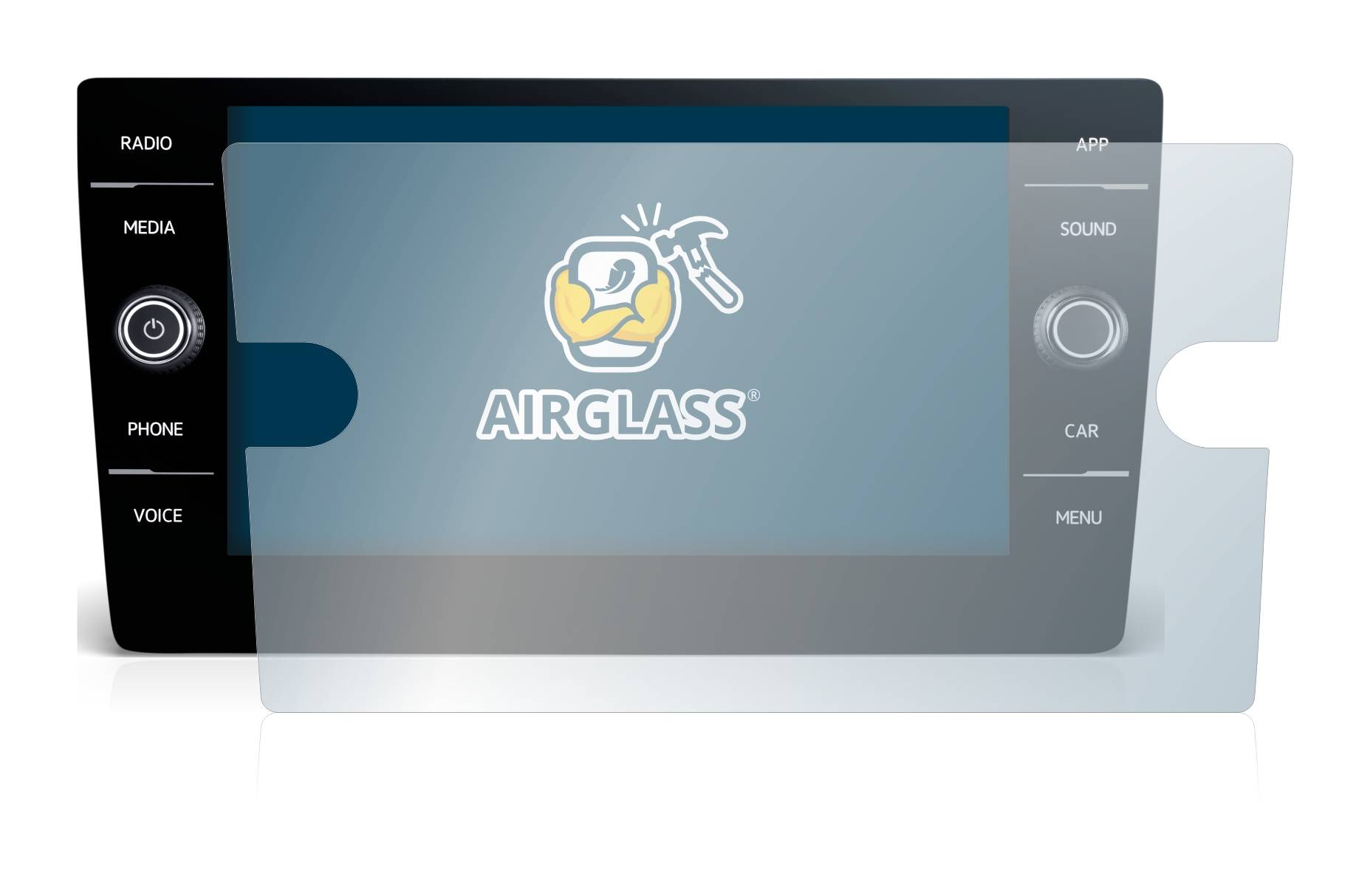 BROTECT AirGlass Glas Schutz-Folie für Volkswagen T-Roc R Line 2022 Discover Media 8 - Schutzglas