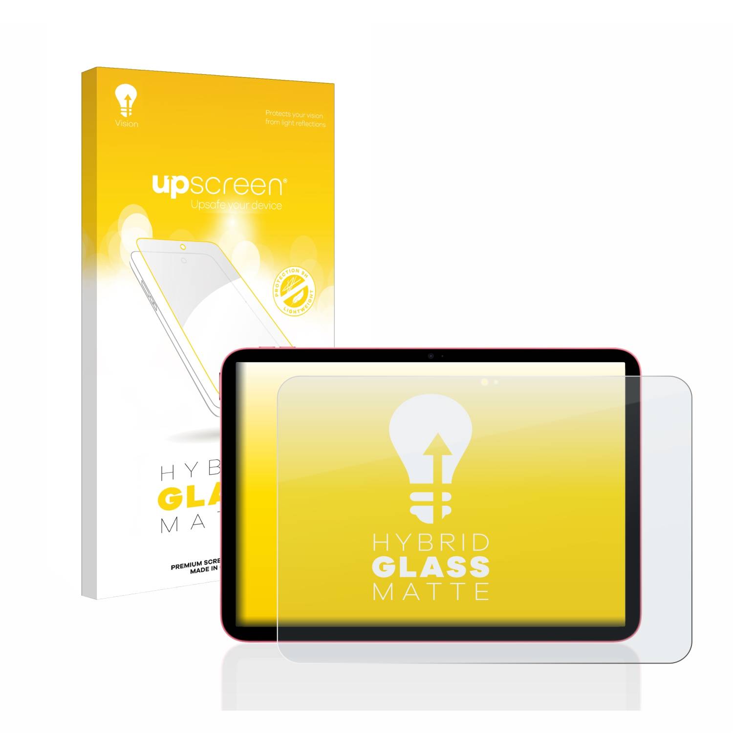 upscreen Hybrid Glas Matt Schutz-Folie für Apple iPad 10.9 2022 WiFi (10. Gen.)