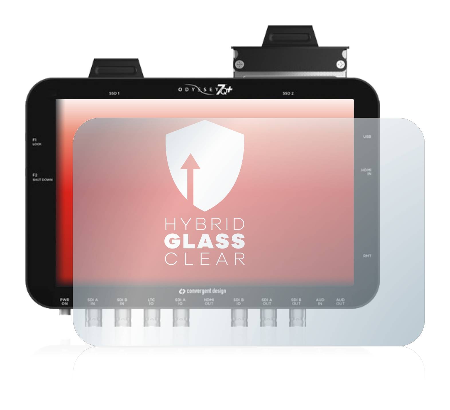 upscreen Hybrid Glas Schutz-Folie für Convergent Design Odyssey 7Q+