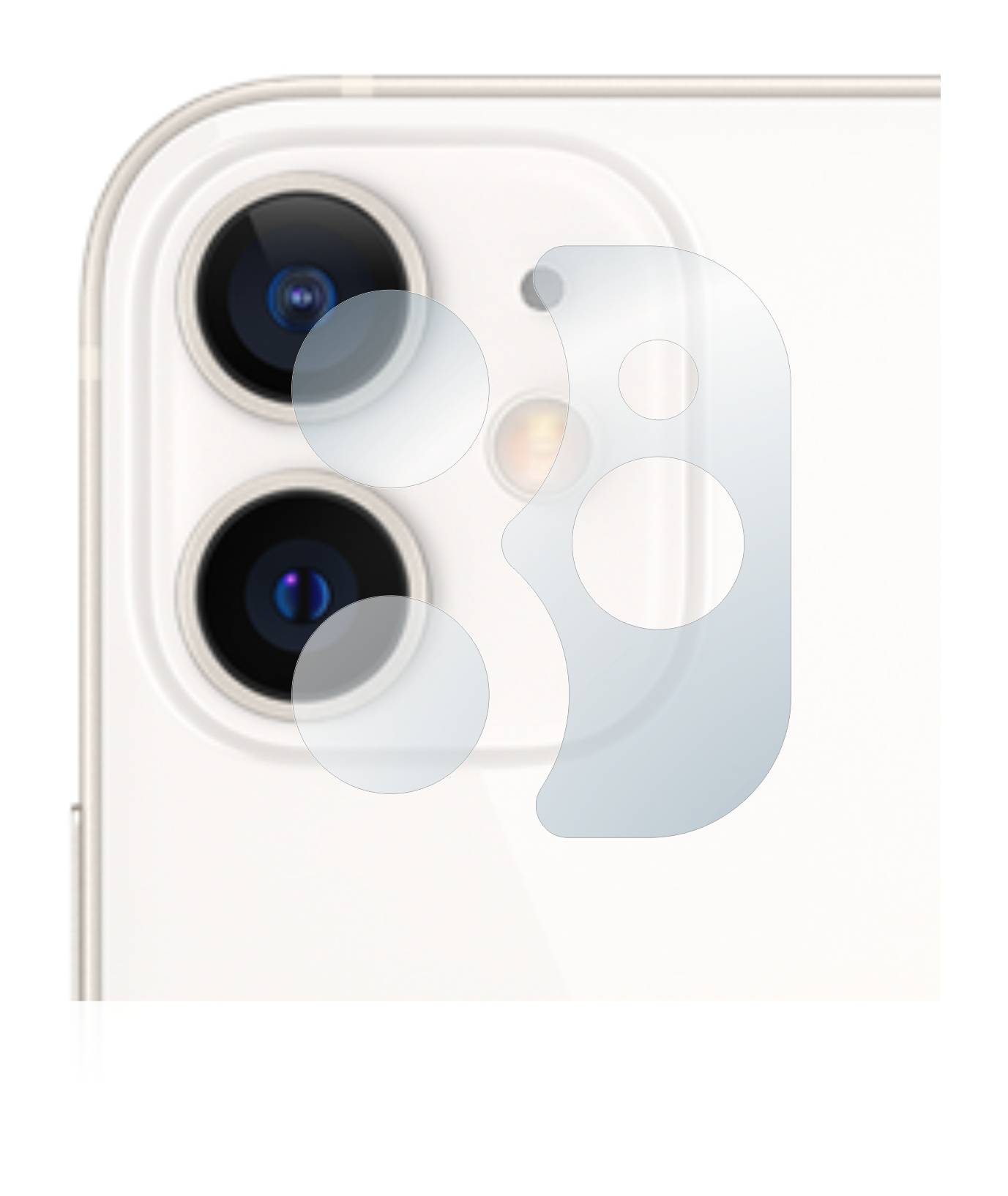 upscreen Hybrid Glas Schutz-Folie für Apple iPhone 12 mini (NUR Kameraschutz)