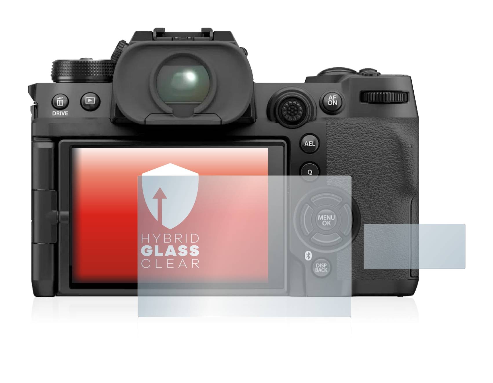 upscreen Flexible Schutz Glas Folie für Fujifilm X-H2S Schutzglas 9H Hybridglas Klar