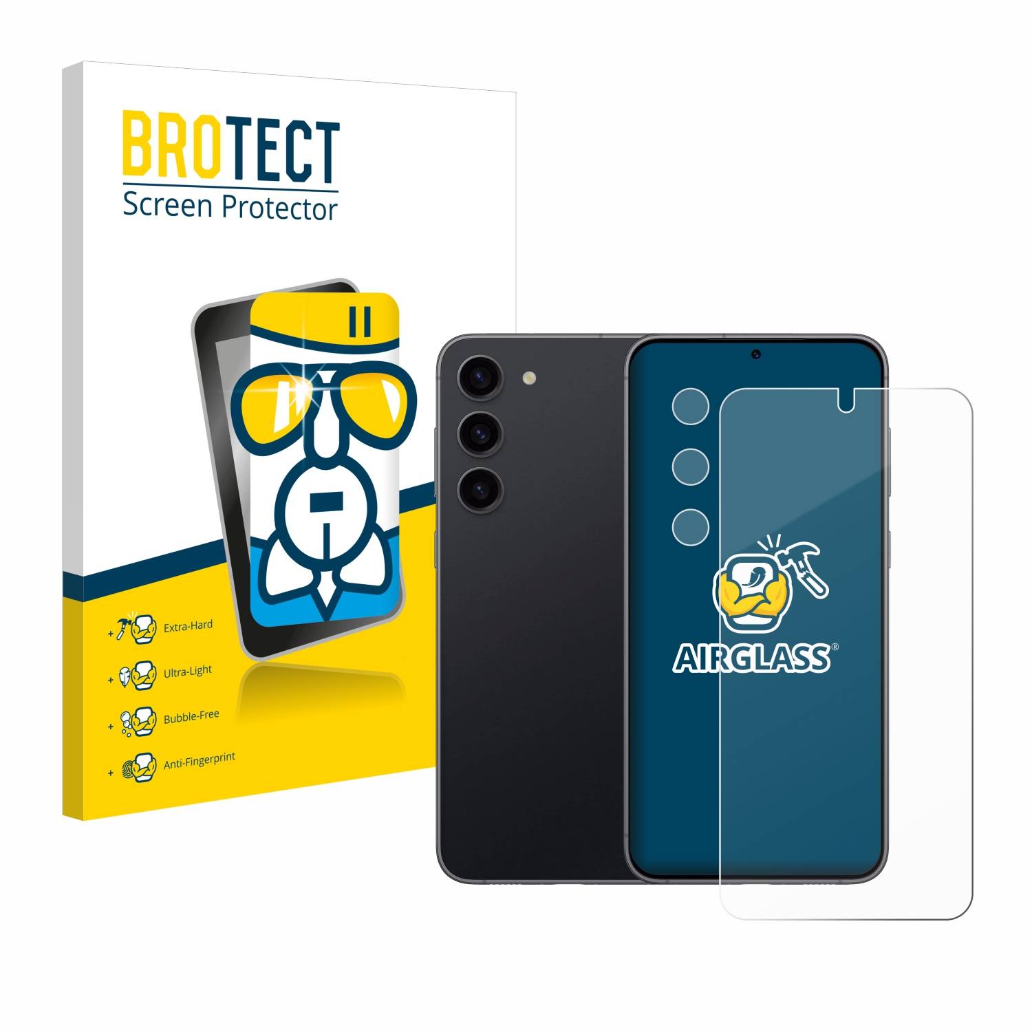 BROTECT AirGlass Glas Schutz-Folie für Samsung Galaxy S23 (Display+Kamera) - Schutzglas