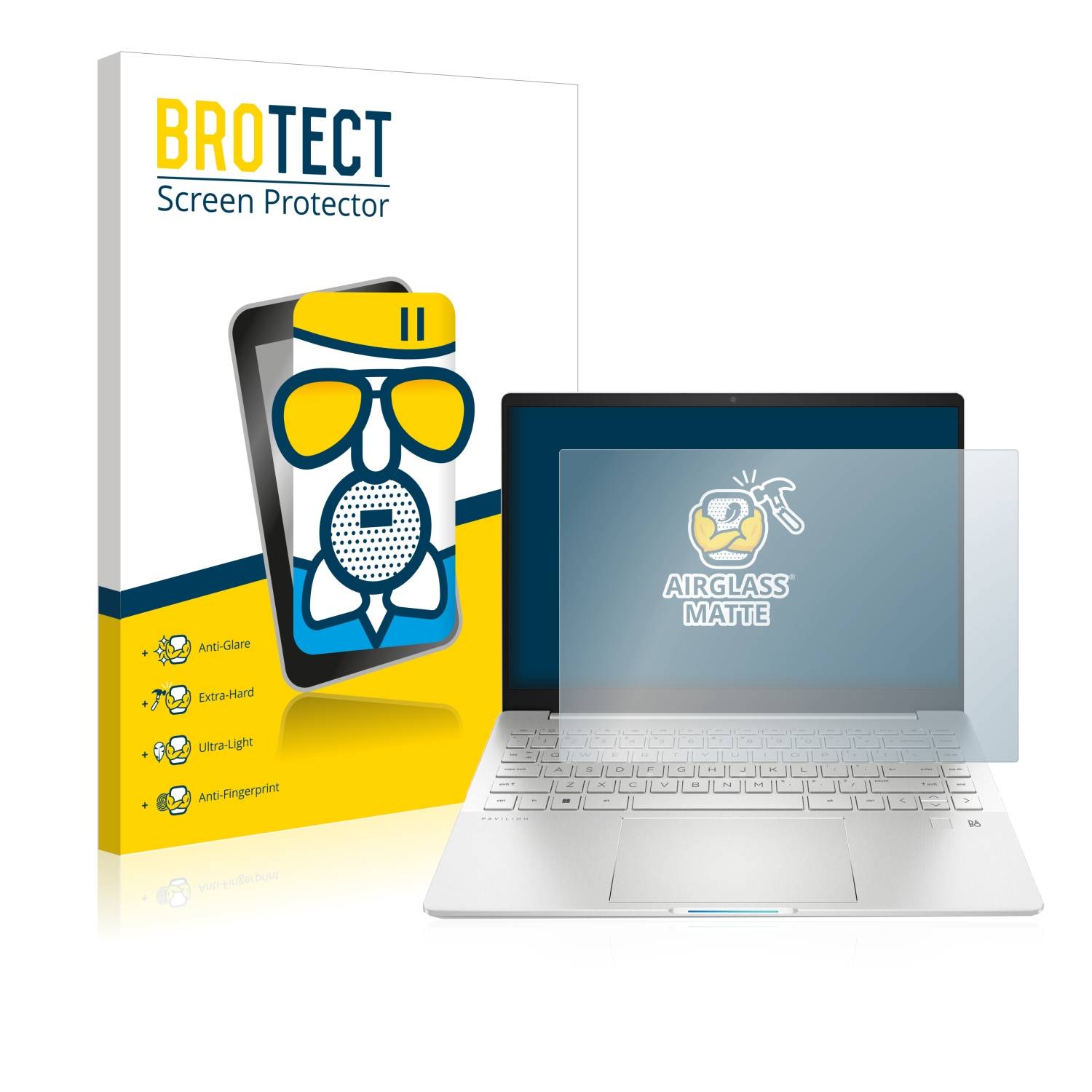 BROTECT AirGlass Flexible Schutz Glas Folie für HP Pavilion Plus 14-eh Matt Entspiegelt