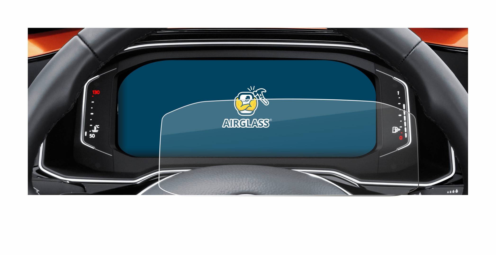 BROTECT AirGlass Glas Schutz-Folie für Volkswagen Polo 6 Digital Cockpit Pro - Schutzglas