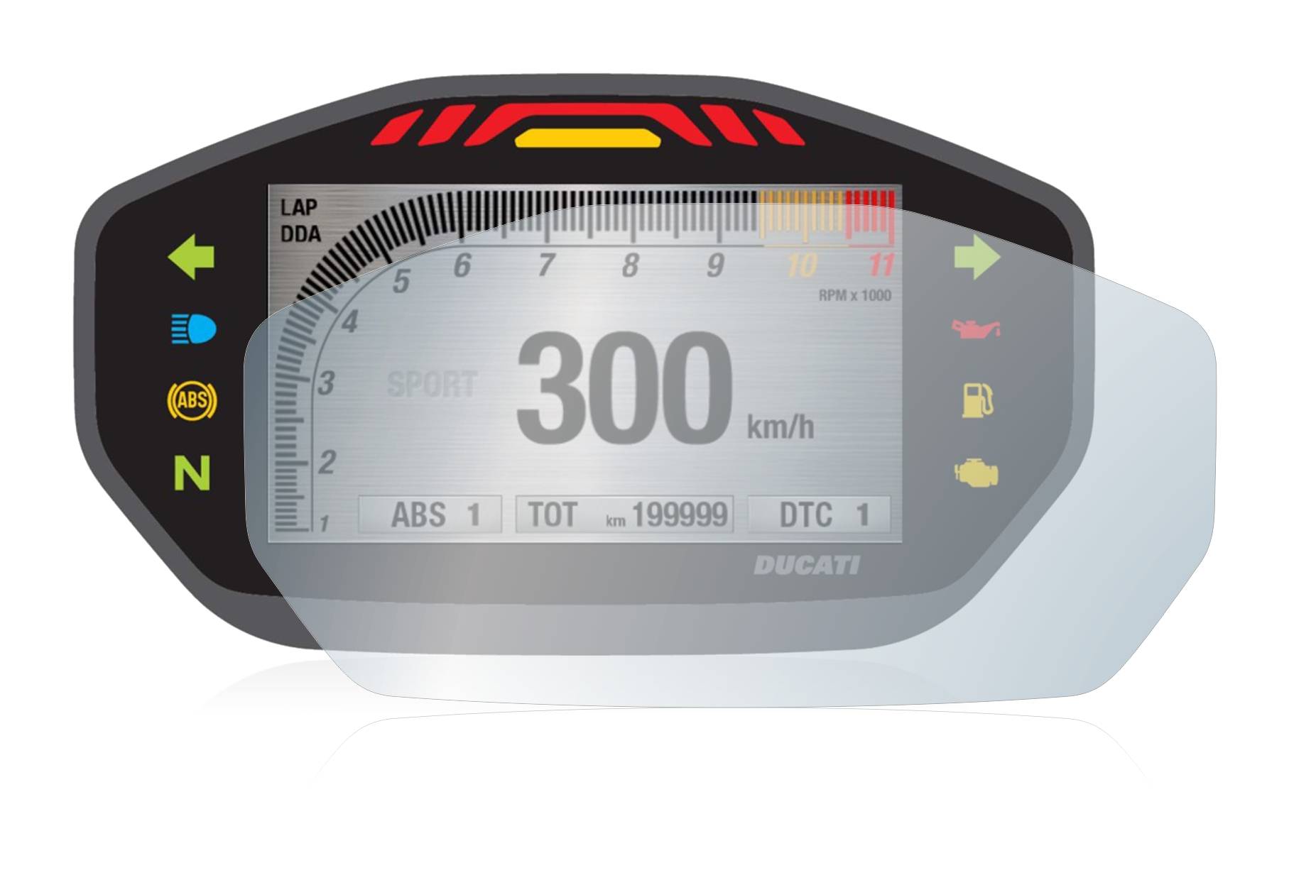 upscreen Hybrid Glas Matt Schutz-Folie für Ducati Monster 1200 Colour-TFT-Display