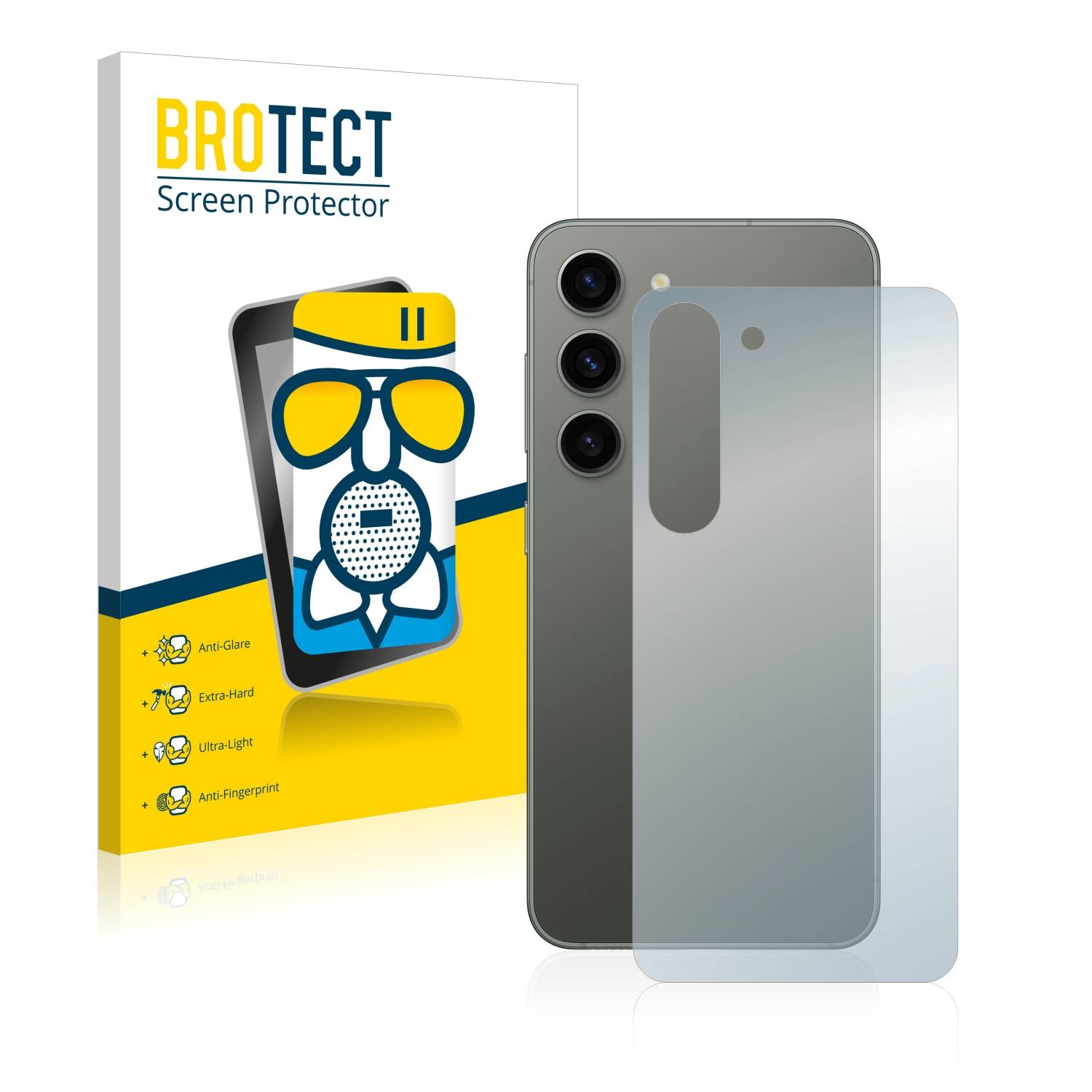 BROTECT AirGlass Matt Glas Schutz Folie für Samsung Galaxy S23 Plus (Rückseite)