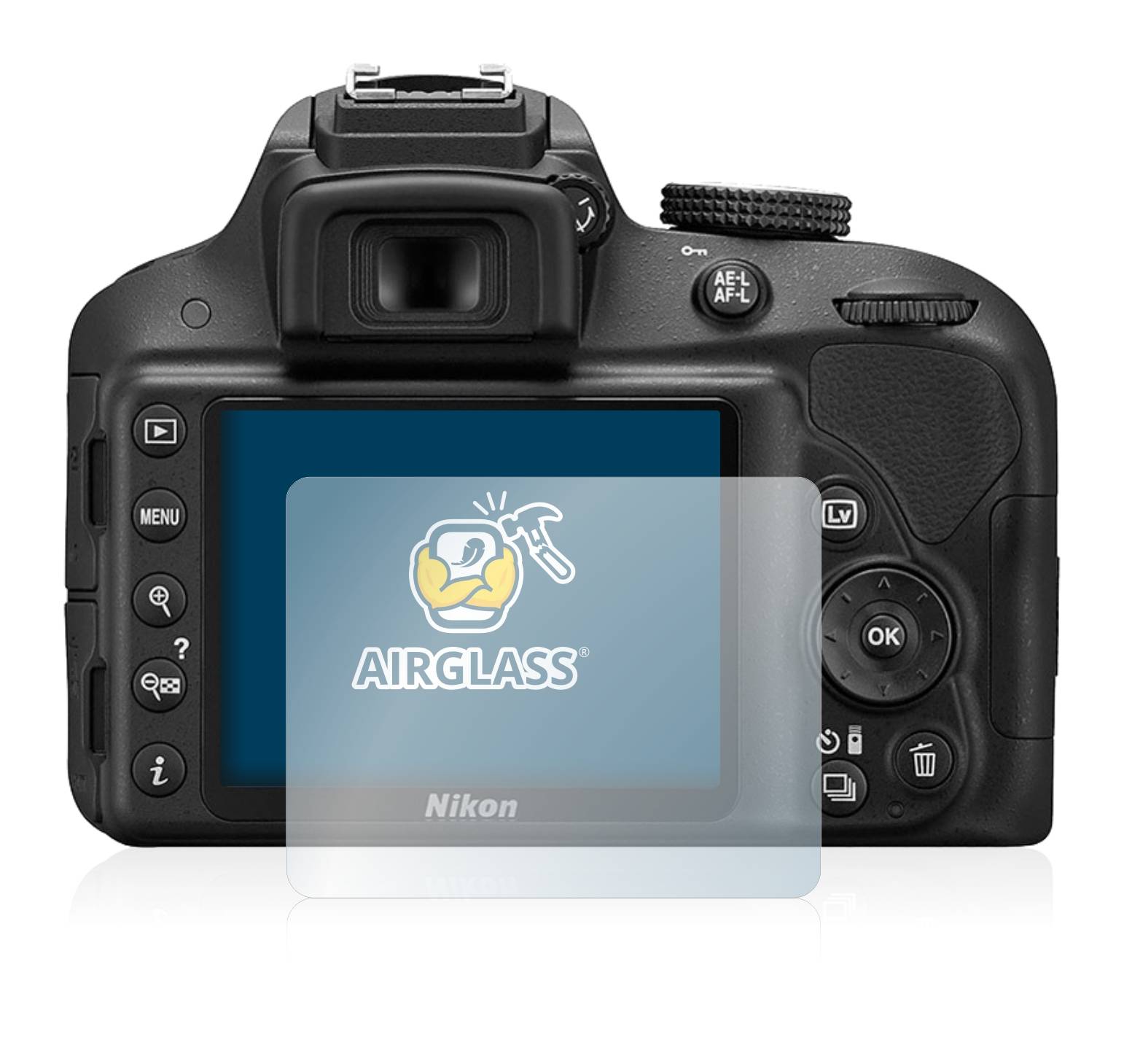 BROTECT AirGlass Flexible Schutz Glas Folie für Nikon D3300 Klar Transparent