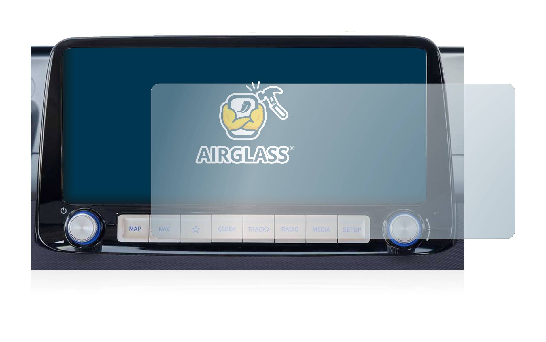 BROTECT AirGlass Glas Schutz-Folie für Hyundai Kona 2020 Infotainment System 10 - Schutzglas