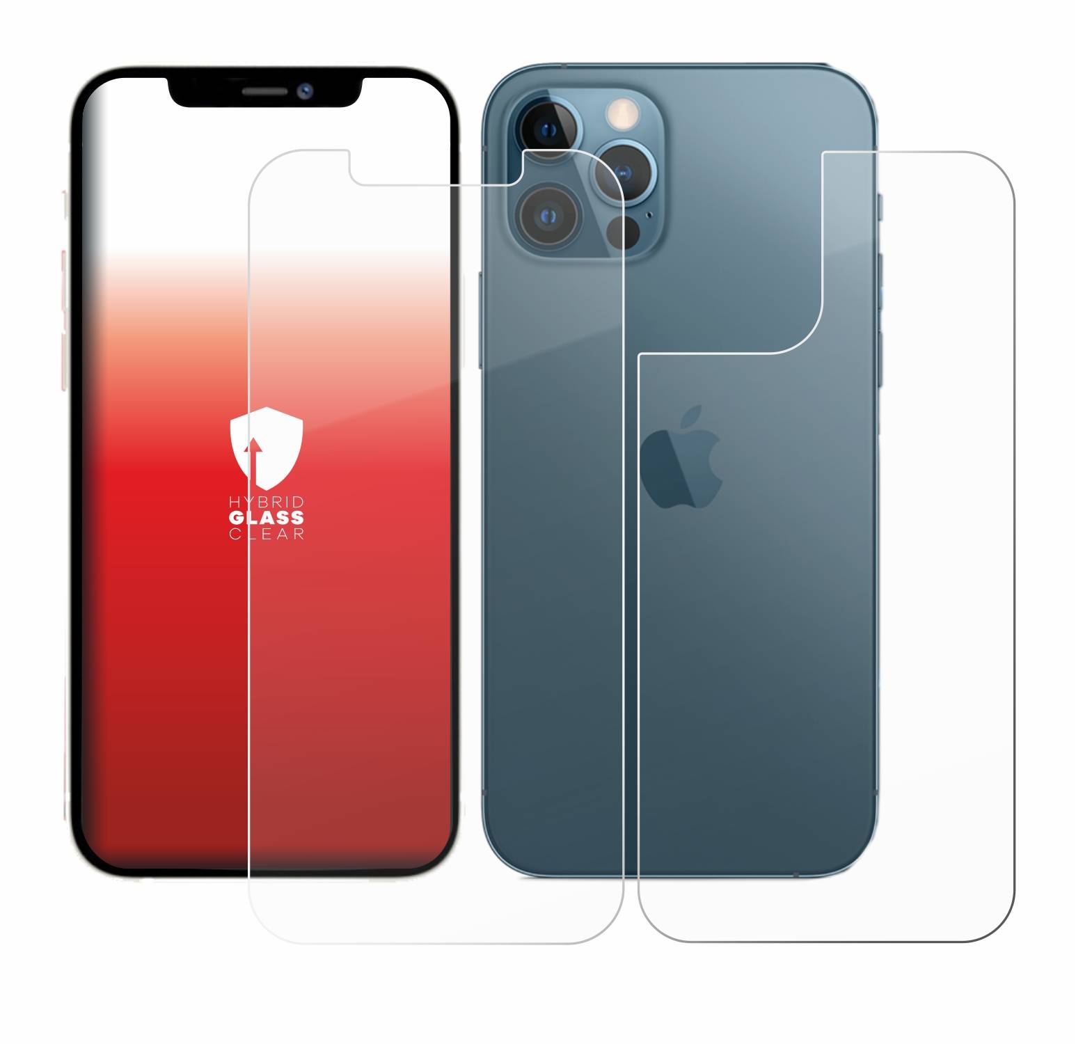 upscreen Hybrid Glas Panzer-Folie für Apple iPhone 12 Pro Max (Display+Rückseite)