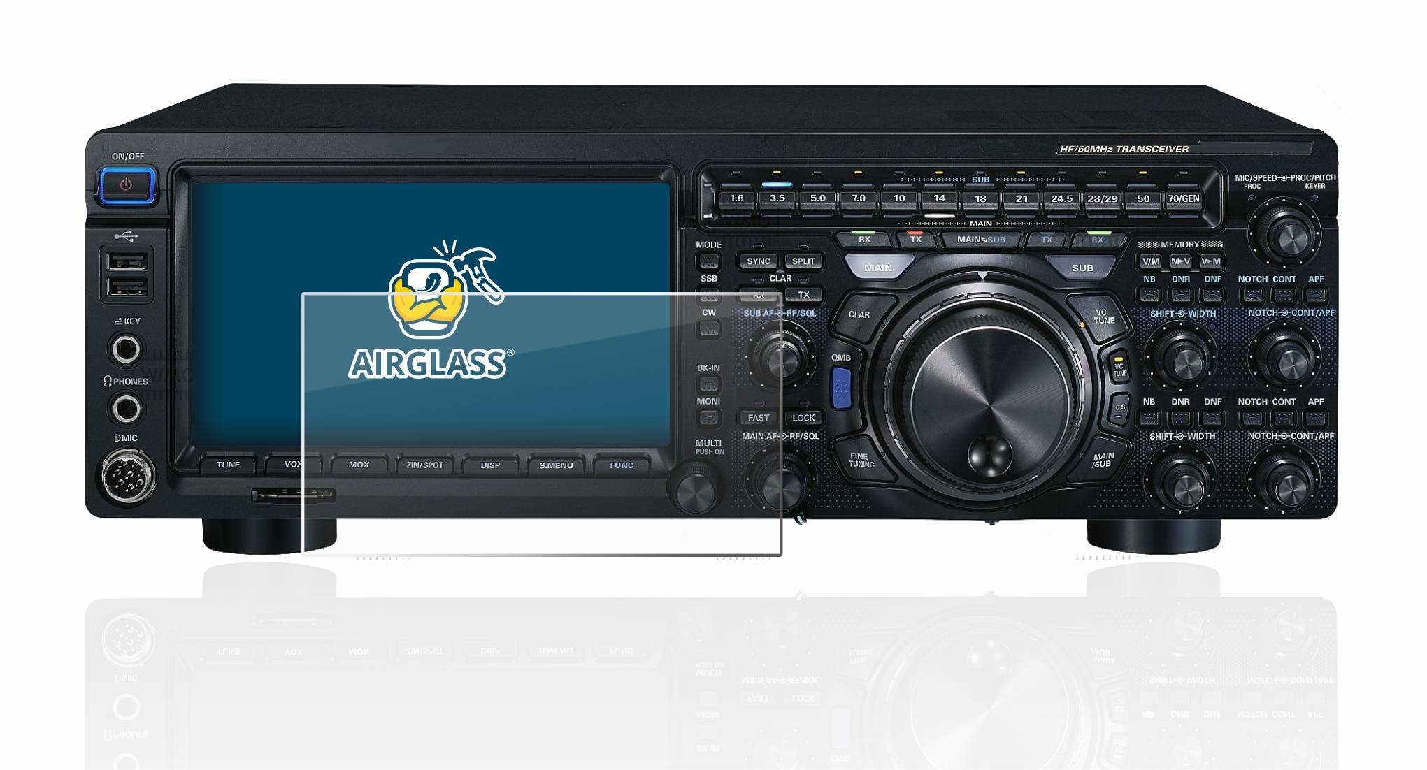 BROTECT AirGlass Flexible Schutz Glas Folie für Yaesu FT-DX101D Klar Transparent