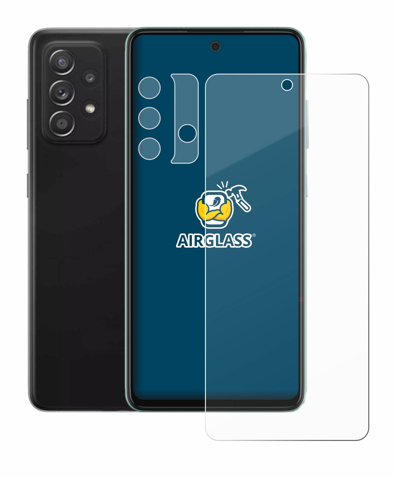 BROTECT AirGlass Glas Schutz-Folie für Samsung Galaxy A52 (Display+Kamera) - Schutzglas