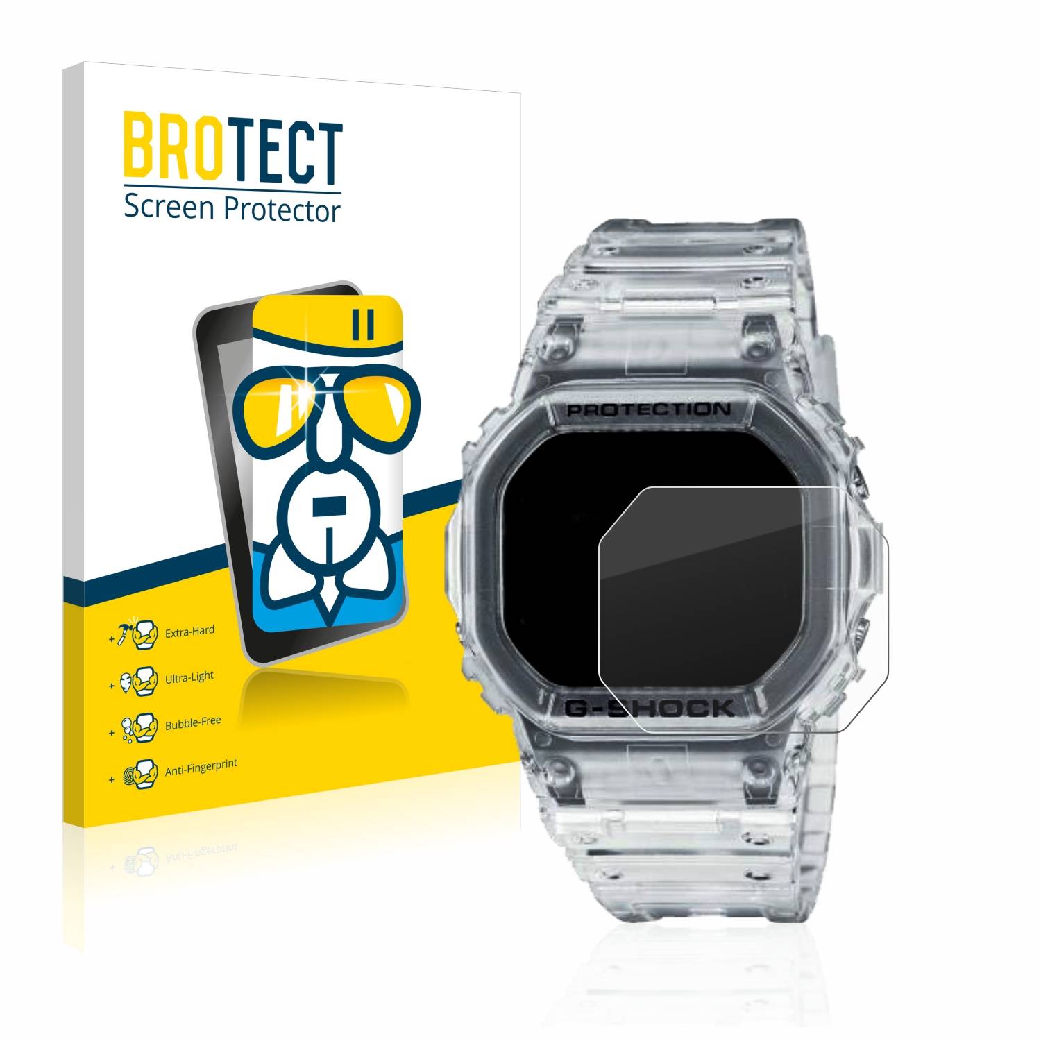 BROTECT AirGlass Glas Schutz-Folie für Casio G-Shock DW-5600SKE-7 - Schutzglas