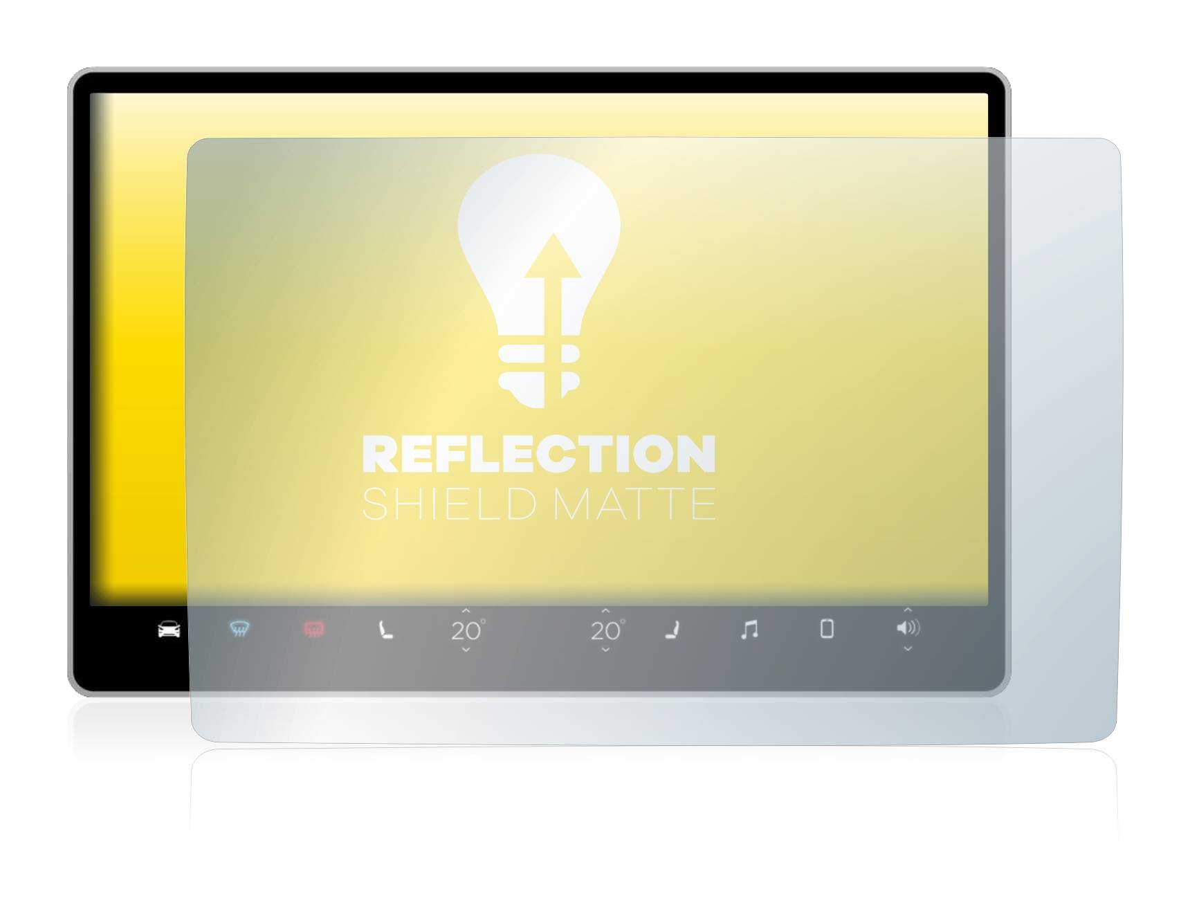 upscreen Reflection Shield Matt Schutzfolie für Tesla Model Y Infotainment System 15.4