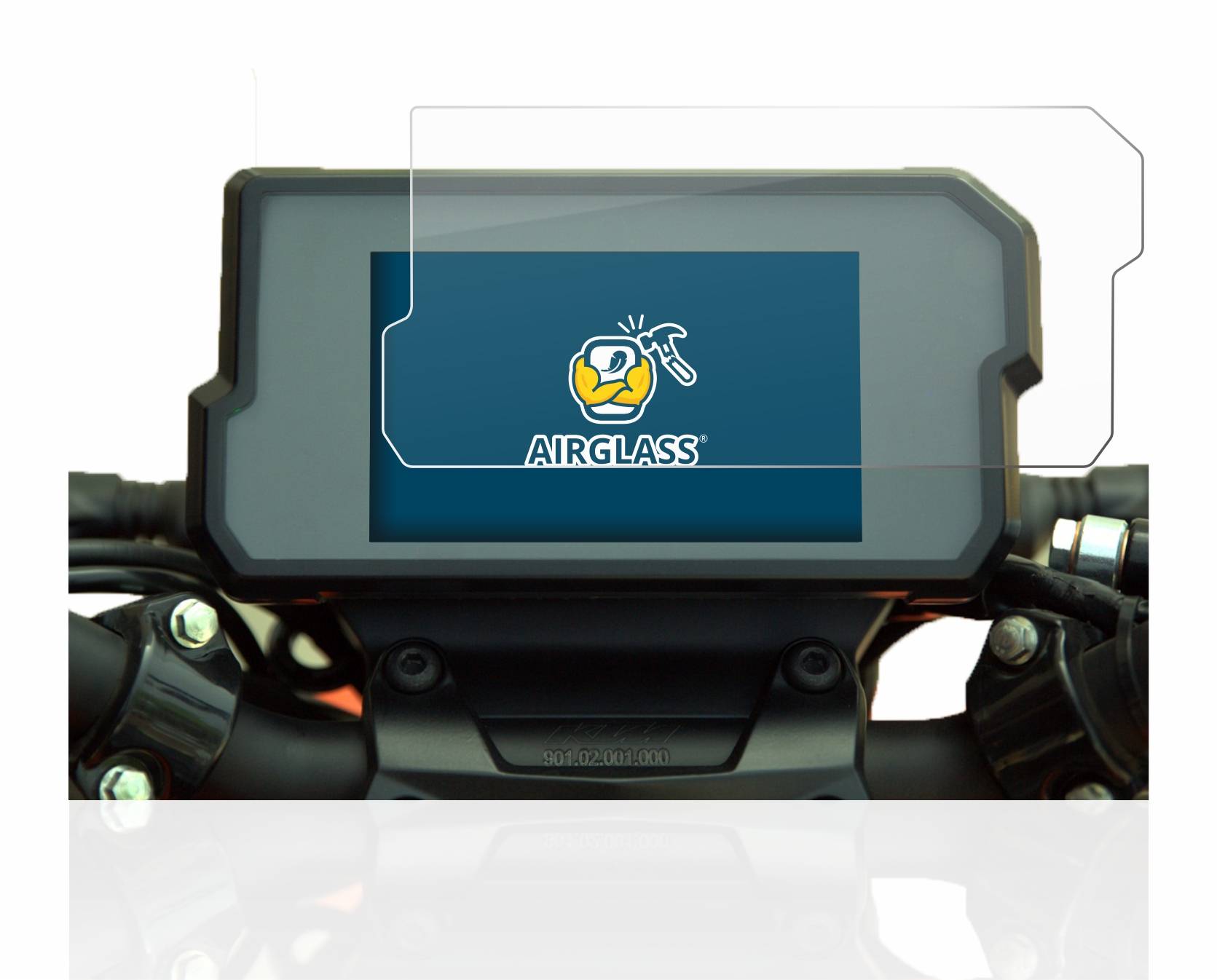 BROTECT AirGlass Flexible Schutz Glas Folie für KTM 390 Duke 2019 Klar Transparent