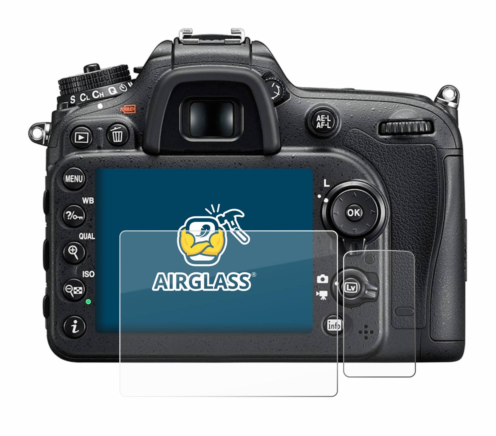 BROTECT AirGlass Flexible Schutz Glas Folie für Nikon D7200 Klar Transparent