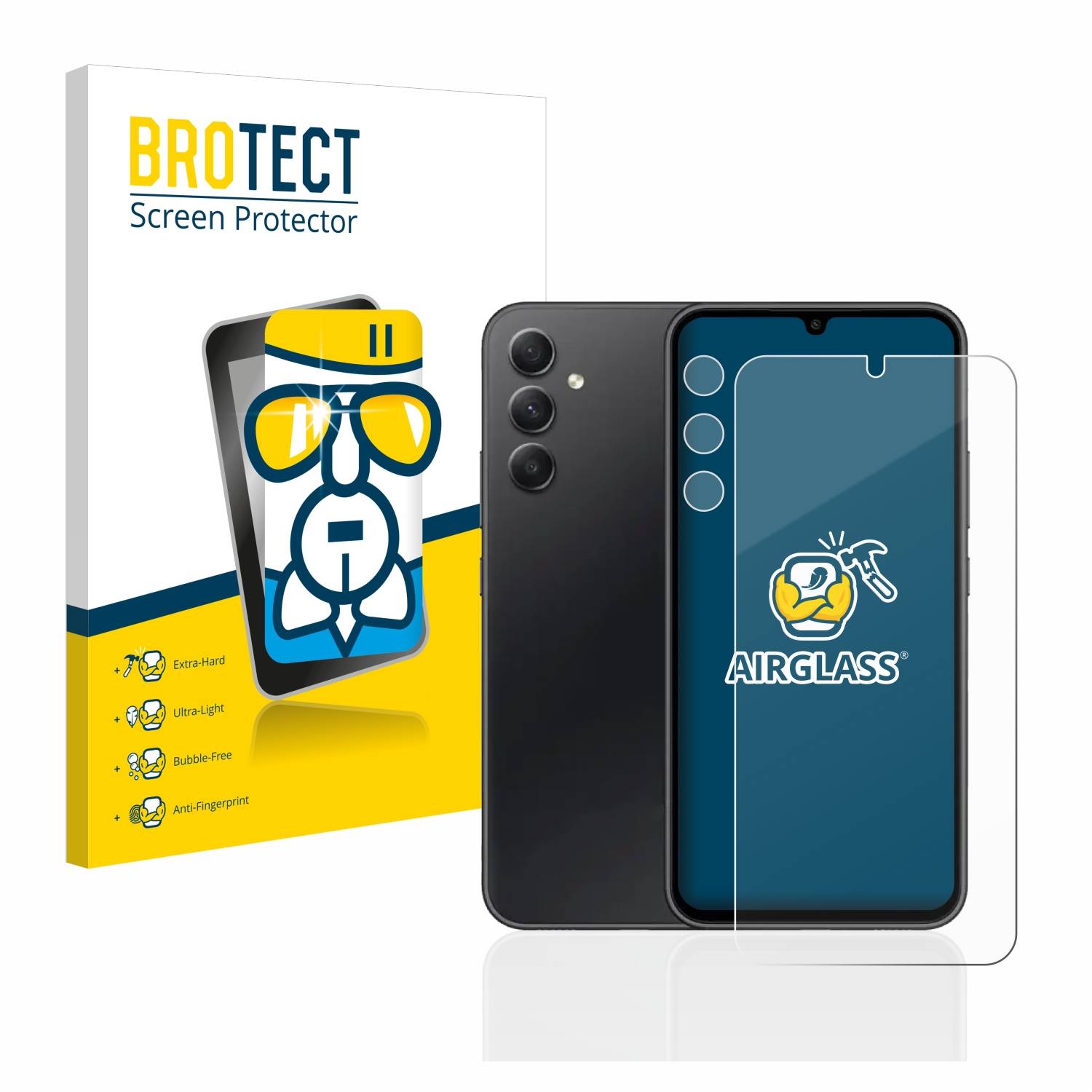 BROTECT AirGlass Glas Schutz-Folie für Samsung Galaxy A34 5G (Display+Kamera) - Schutzglas