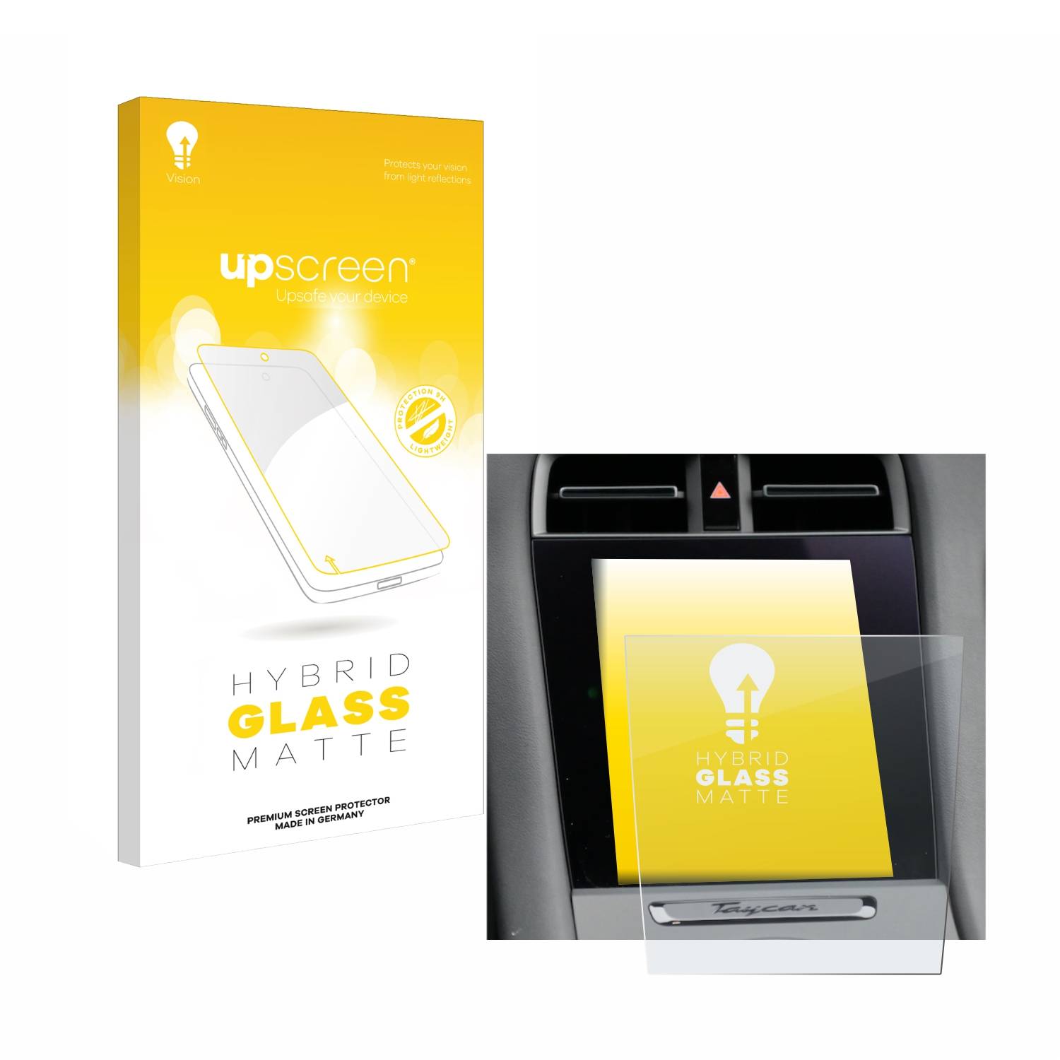 upscreen Hybrid Glas Matt Schutz-Folie für Porsche Taycan 2021 Infotainment System