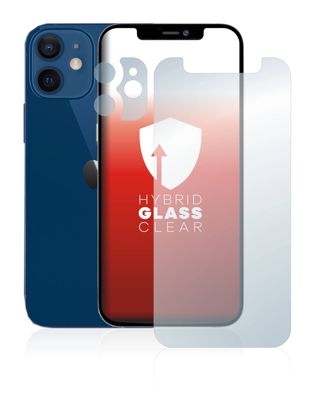 upscreen Hybrid Glas Panzer-Folie für Apple iPhone 12 mini (Display+Kamera)