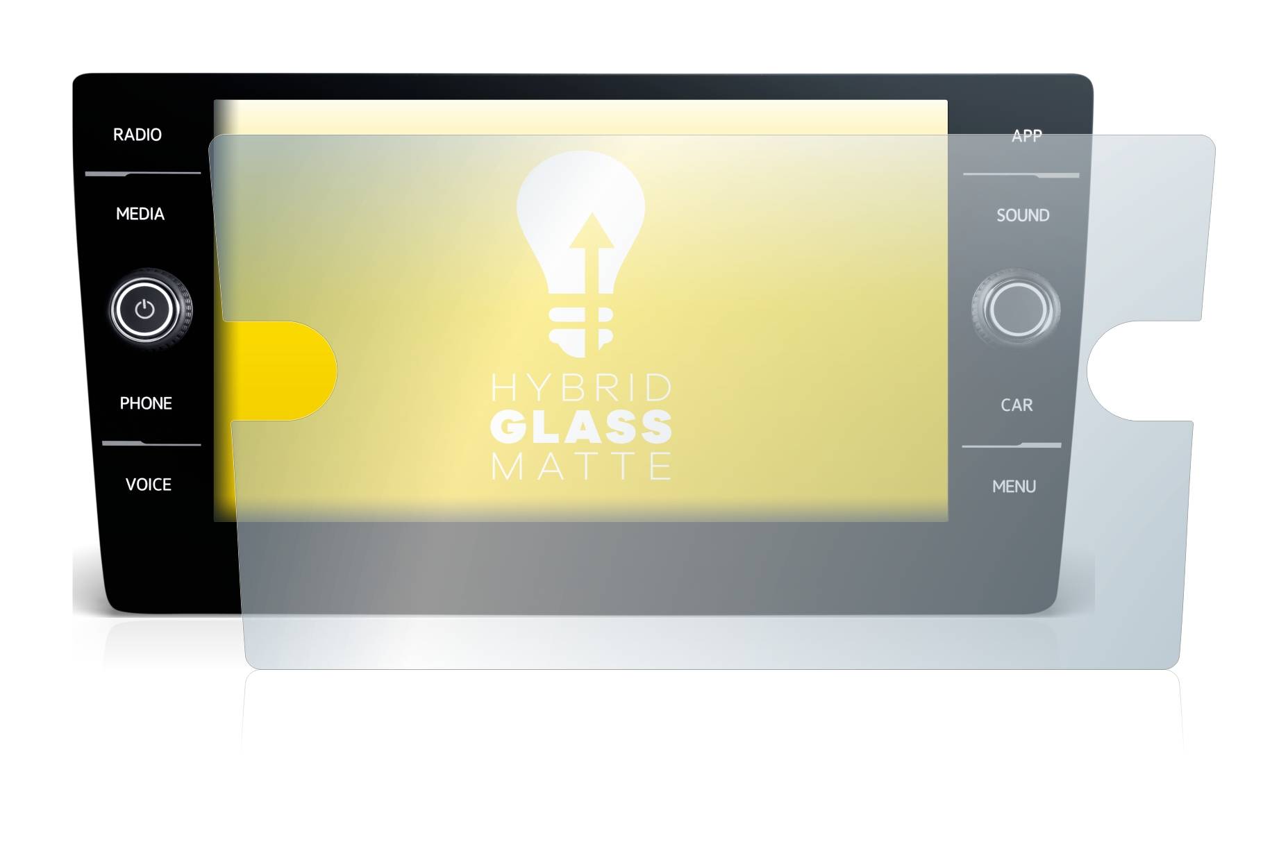 upscreen Hybrid Glas Matt Schutz-Folie für Volkswagen T-Roc R Line 2022 Discover Media 8