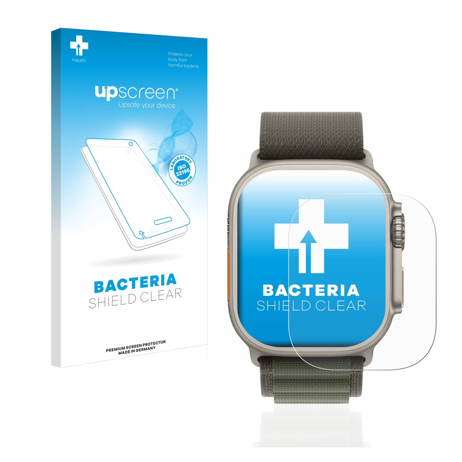 upscreen Bacteria Shield Schutzfolie für Apple Watch Ultra (49 mm) - Antibakteriell