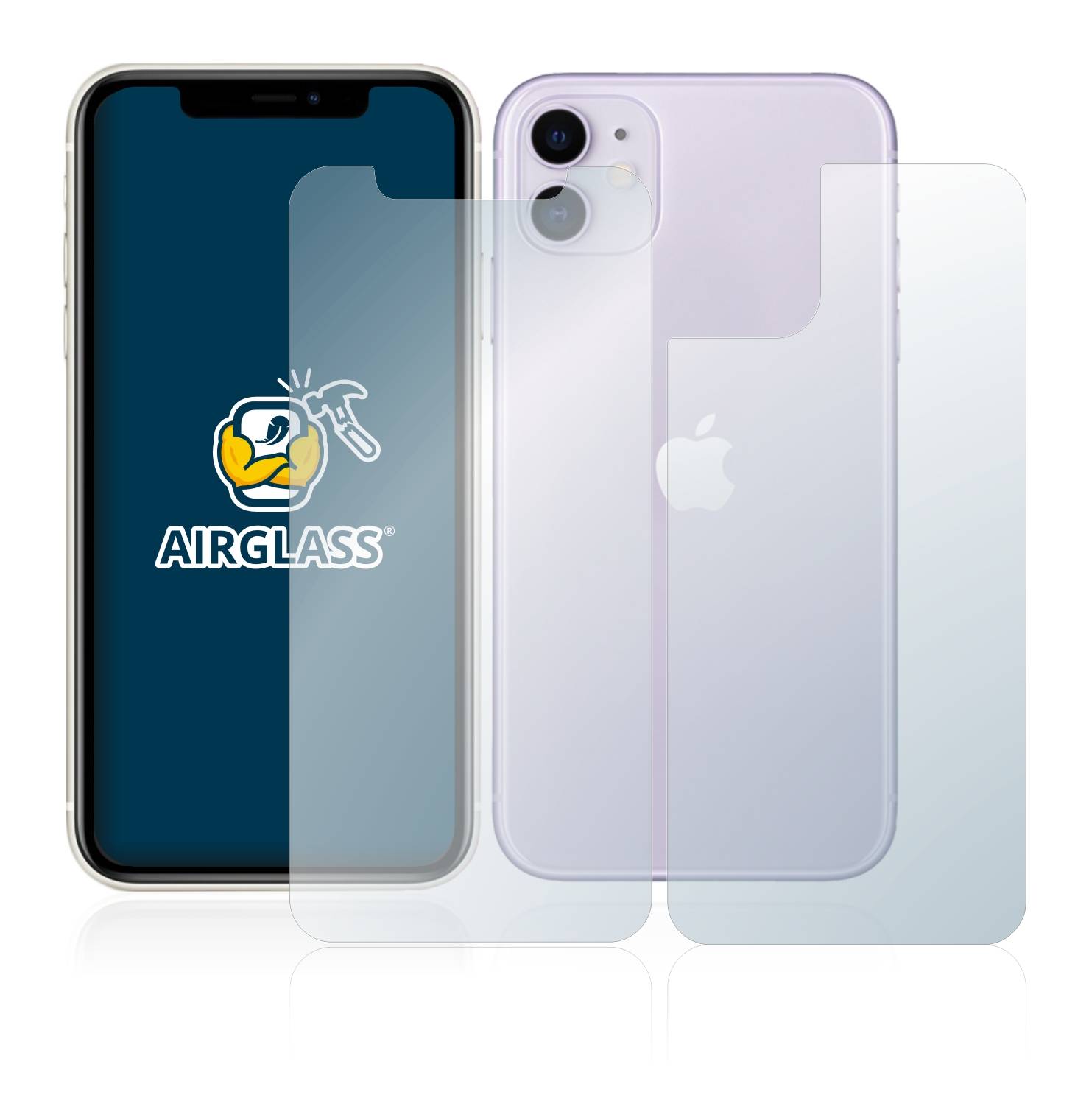 BROTECT AirGlass Glas Schutz-Folie für Apple iPhone 11 (Display+Rückseite) - Schutzglas