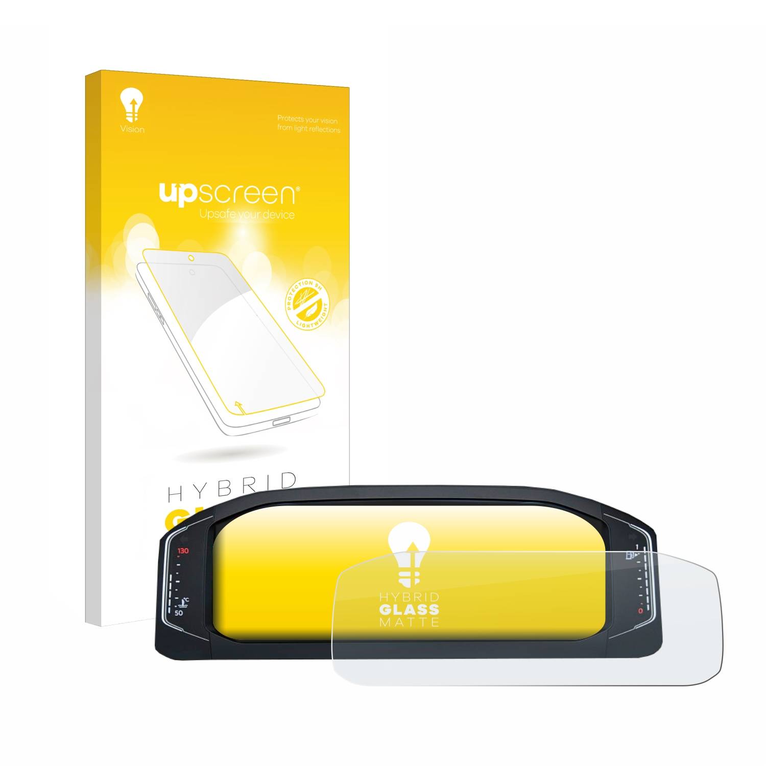 upscreen Hybrid Glas Matt Schutz-Folie für Volkswagen Active Info Display T-Roc