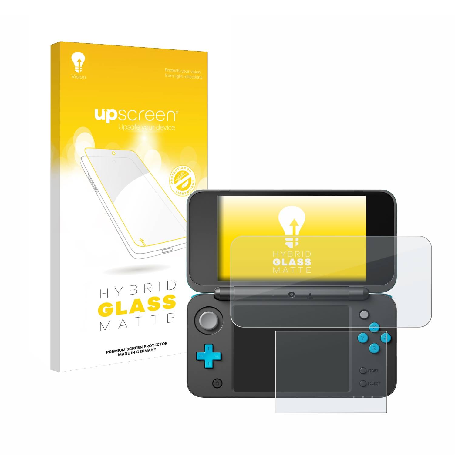 upscreen Hybrid Glas Matt Schutz-Folie für New Nintendo 2DS XL