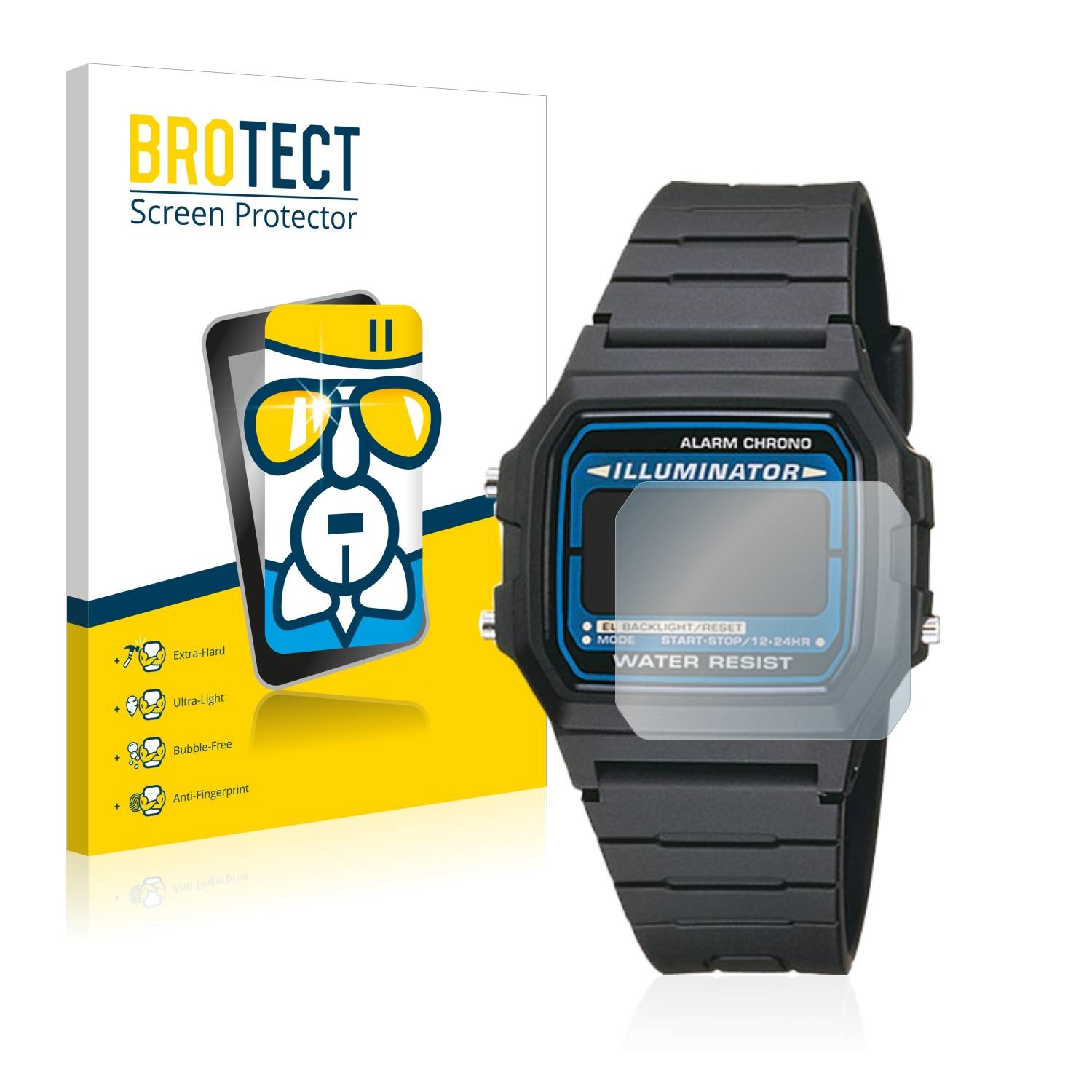 BROTECT AirGlass Glas Schutz-Folie für Casio F-105W-1AWYEF - Schutzglas