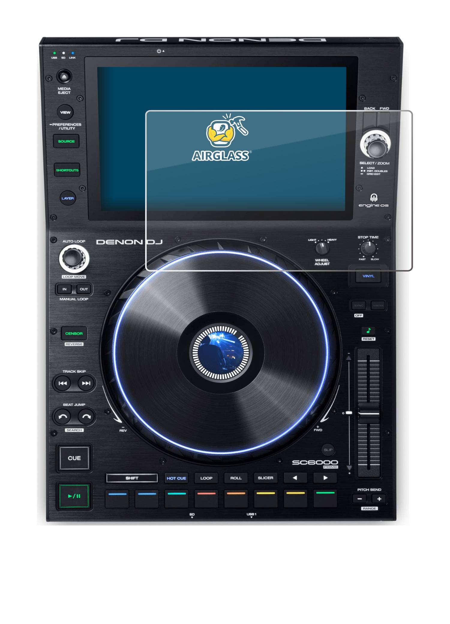 BROTECT AirGlass Flexible Schutz Glas Folie für Denon DJ SC6000 Prime Klar Transparent