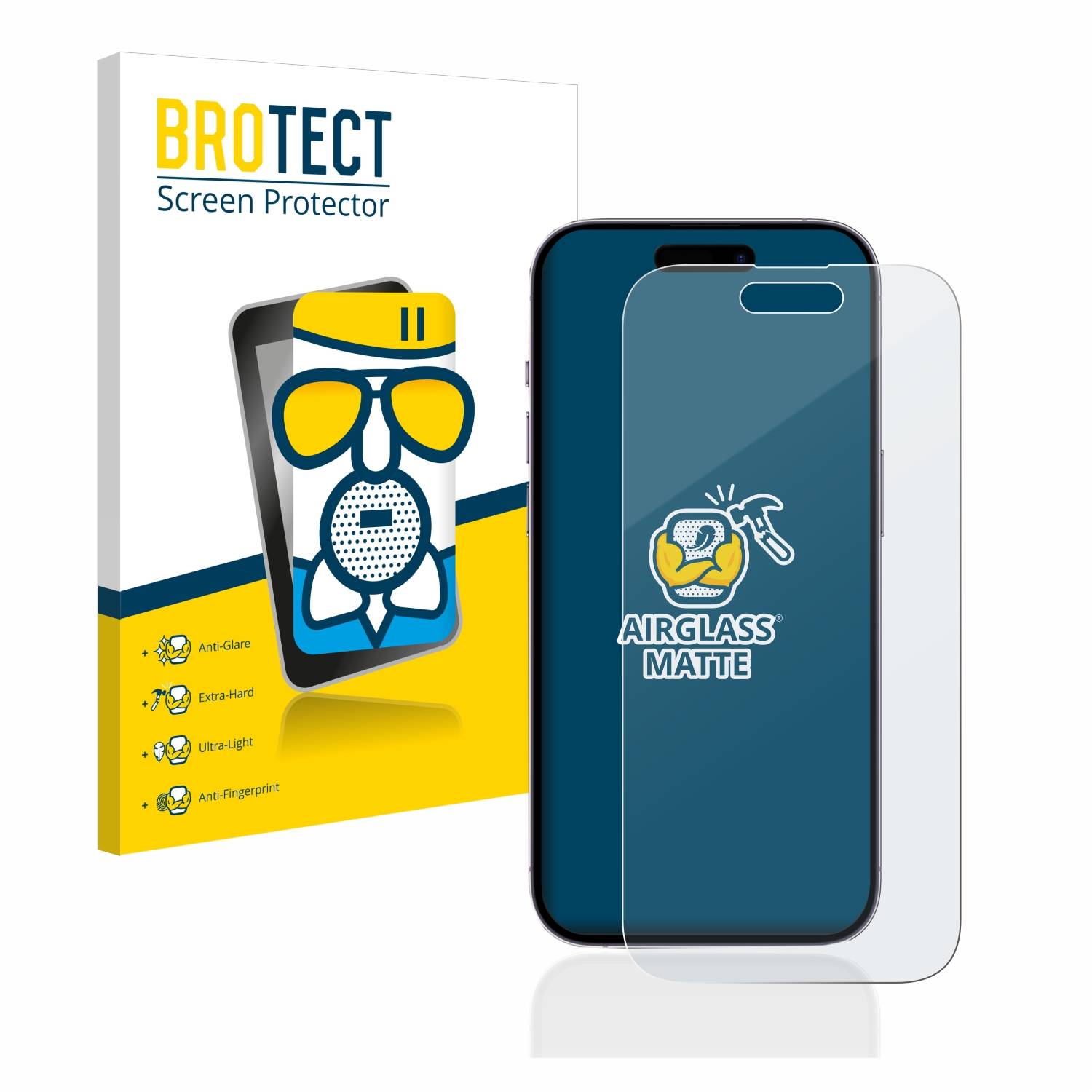 BROTECT AirGlass Matt Glas Panzer Folie für Apple iPhone 14 Pro