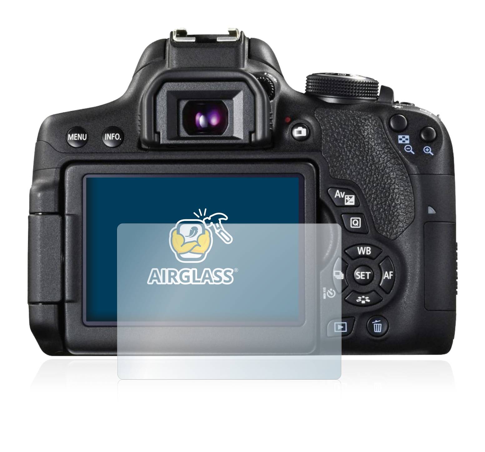 BROTECT AirGlass Flexible Schutz Glas Folie für Canon EOS 750D Klar Transparent