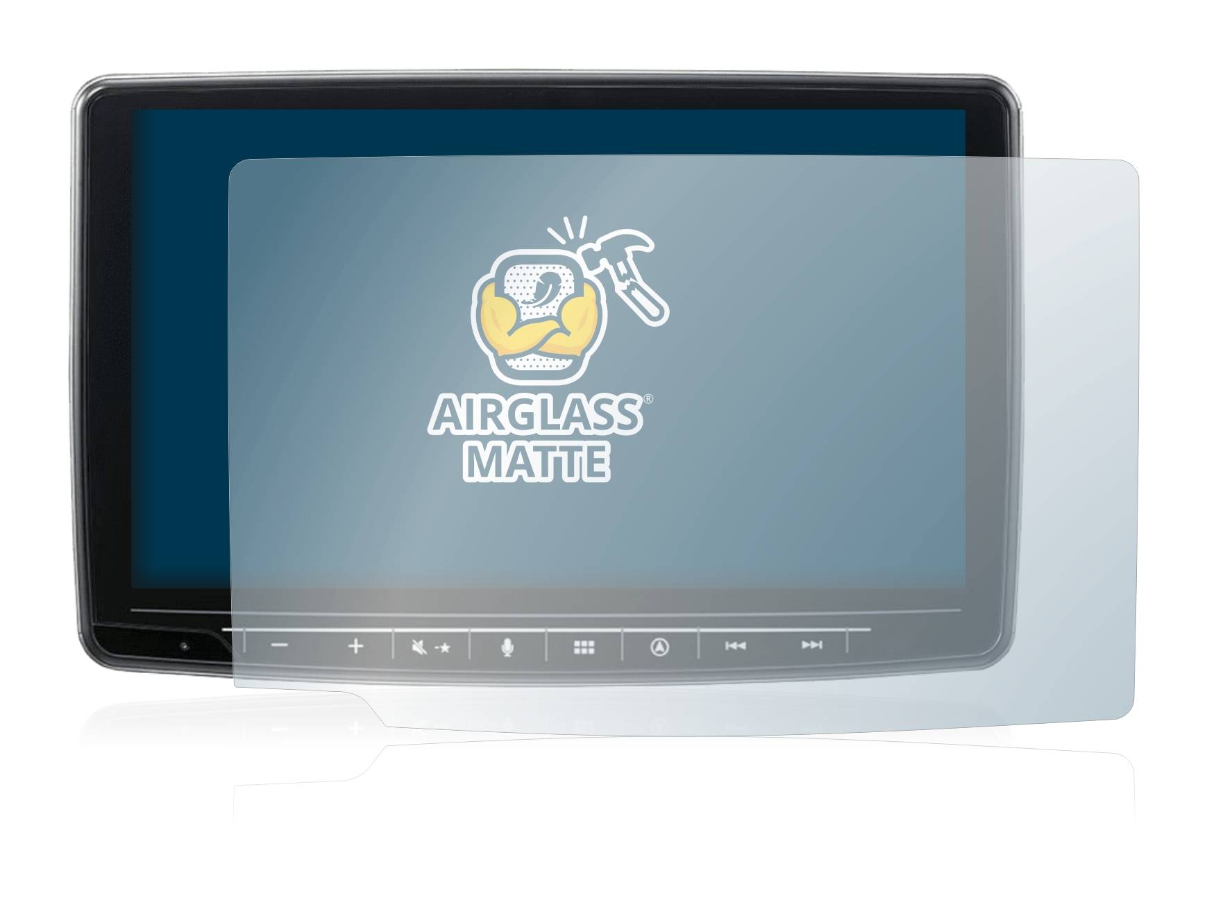 BROTECT AirGlass Flexible Schutz Glas Folie für Alpine INE-F904DC Matt Entspiegelt