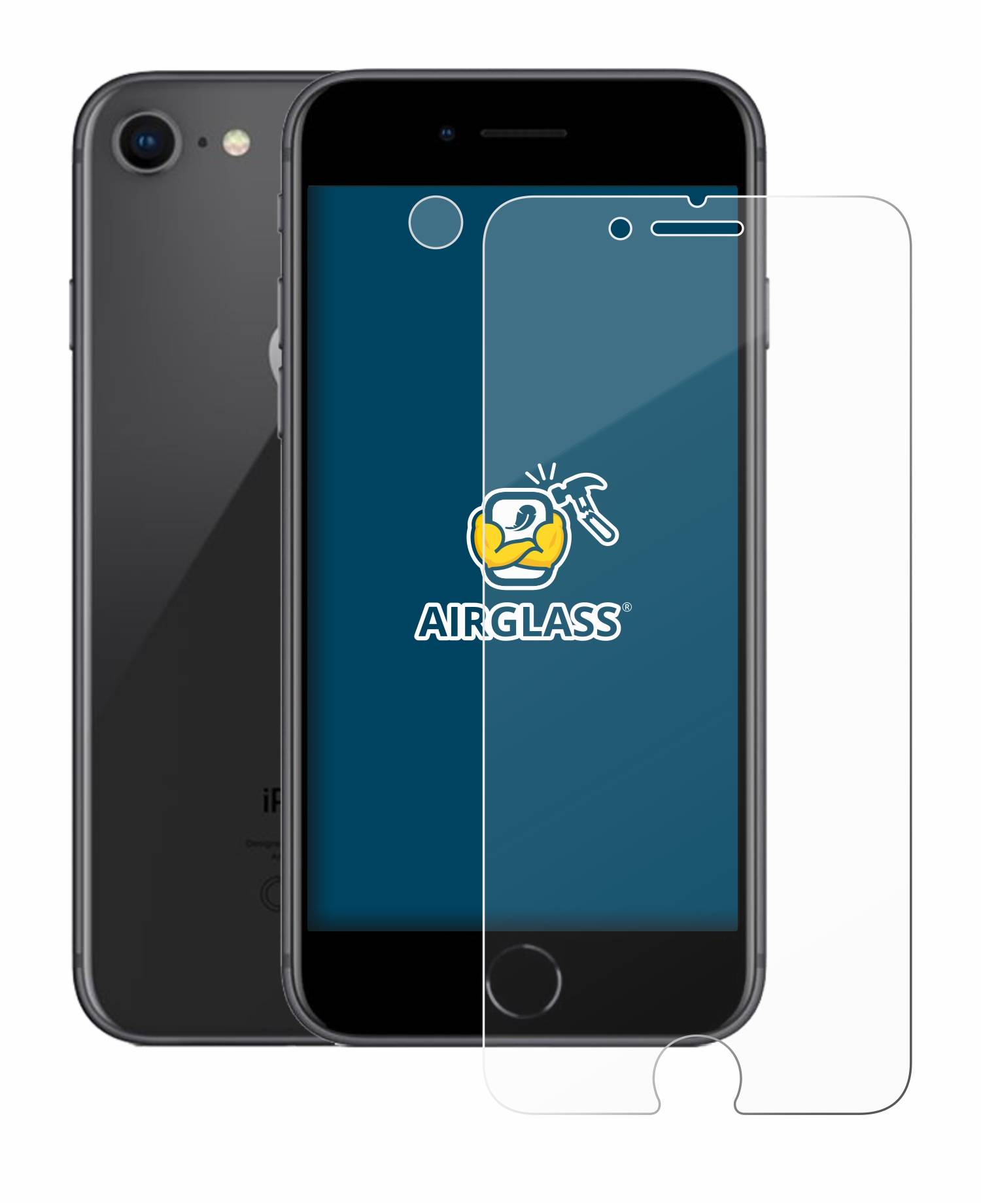 BROTECT AirGlass Glas Schutz-Folie für Apple iPhone 8 (Display+Kamera) - Schutzglas