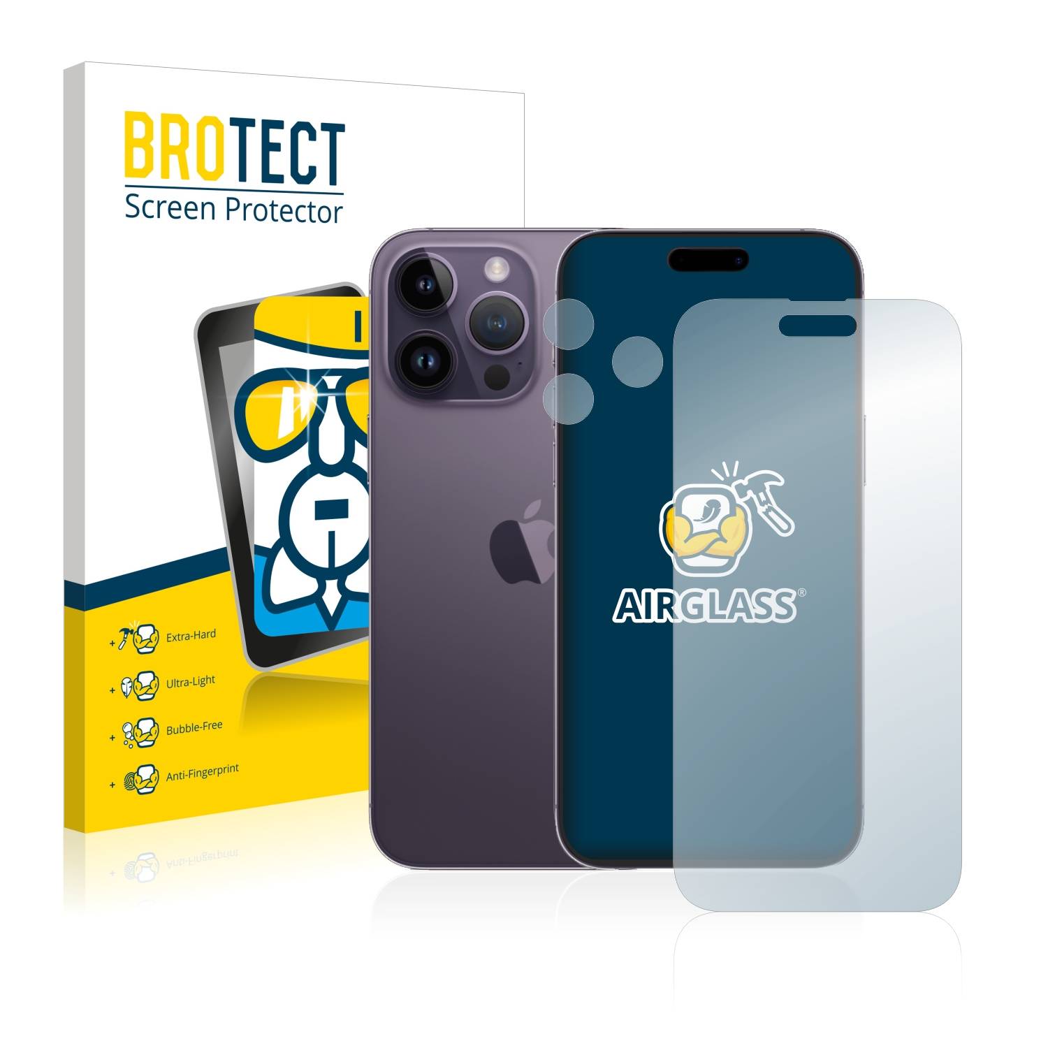 BROTECT AirGlass Glas Schutz-Folie für Apple iPhone 14 Pro Max (Display+Kamera) - Schutzglas