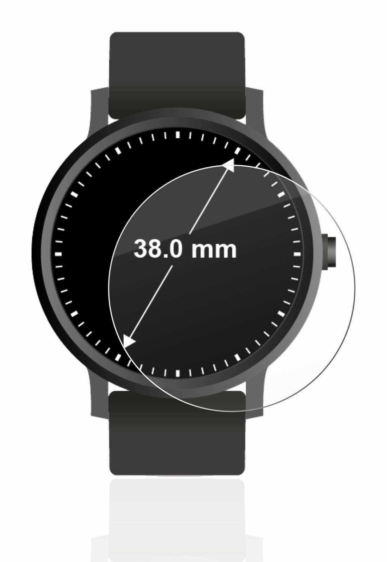BROTECT AirGlass Glas Schutz-Folie für Armbanduhren (Kreisrund, ø: 38 mm) - Schutzglas