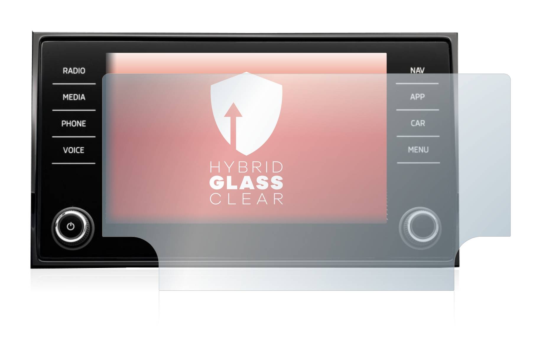 upscreen Hybrid Glas Schutz-Folie für Skoda Karoq Amunds Sportline 2021 Infotainment System