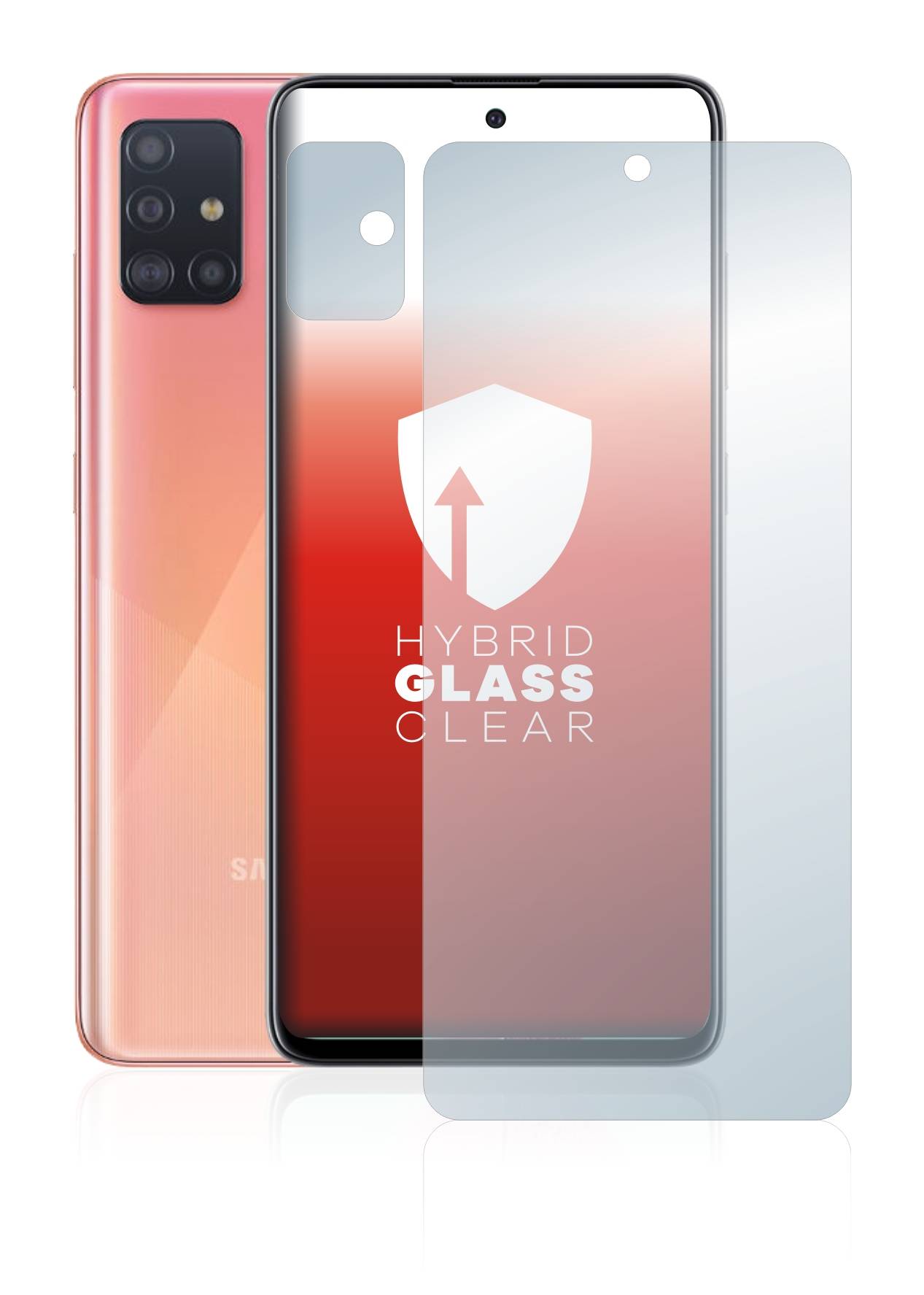 upscreen Hybrid Glas Panzer-Folie für Samsung Galaxy A51 (Display+Kamera)