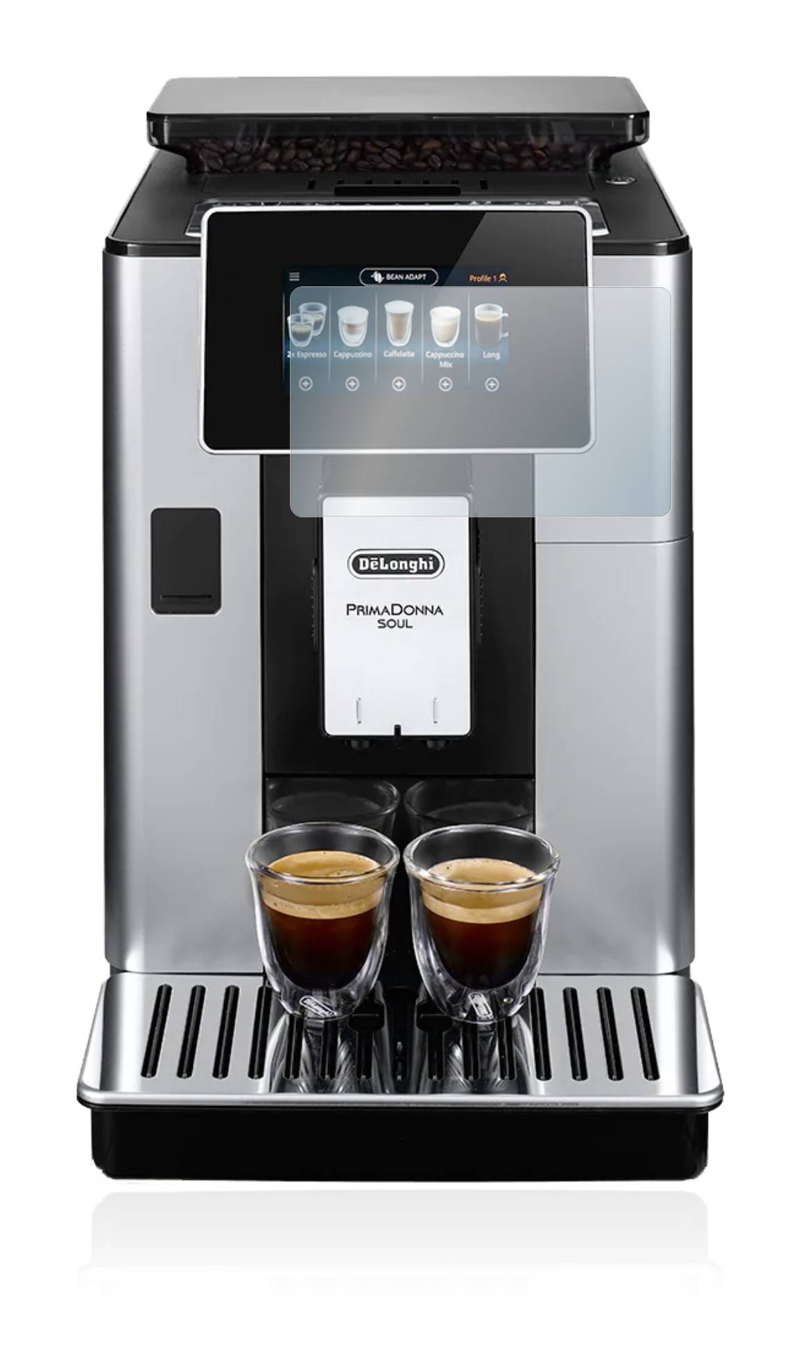 upscreen Hybrid Glas Panzer-Folie für DeLonghi PrimaDonna Soul ECAM610.55.SB