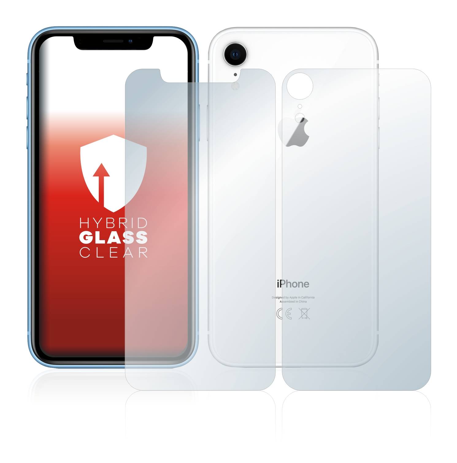 upscreen Hybrid Glas Panzer-Folie für Apple iPhone XR (Display+Rückseite)